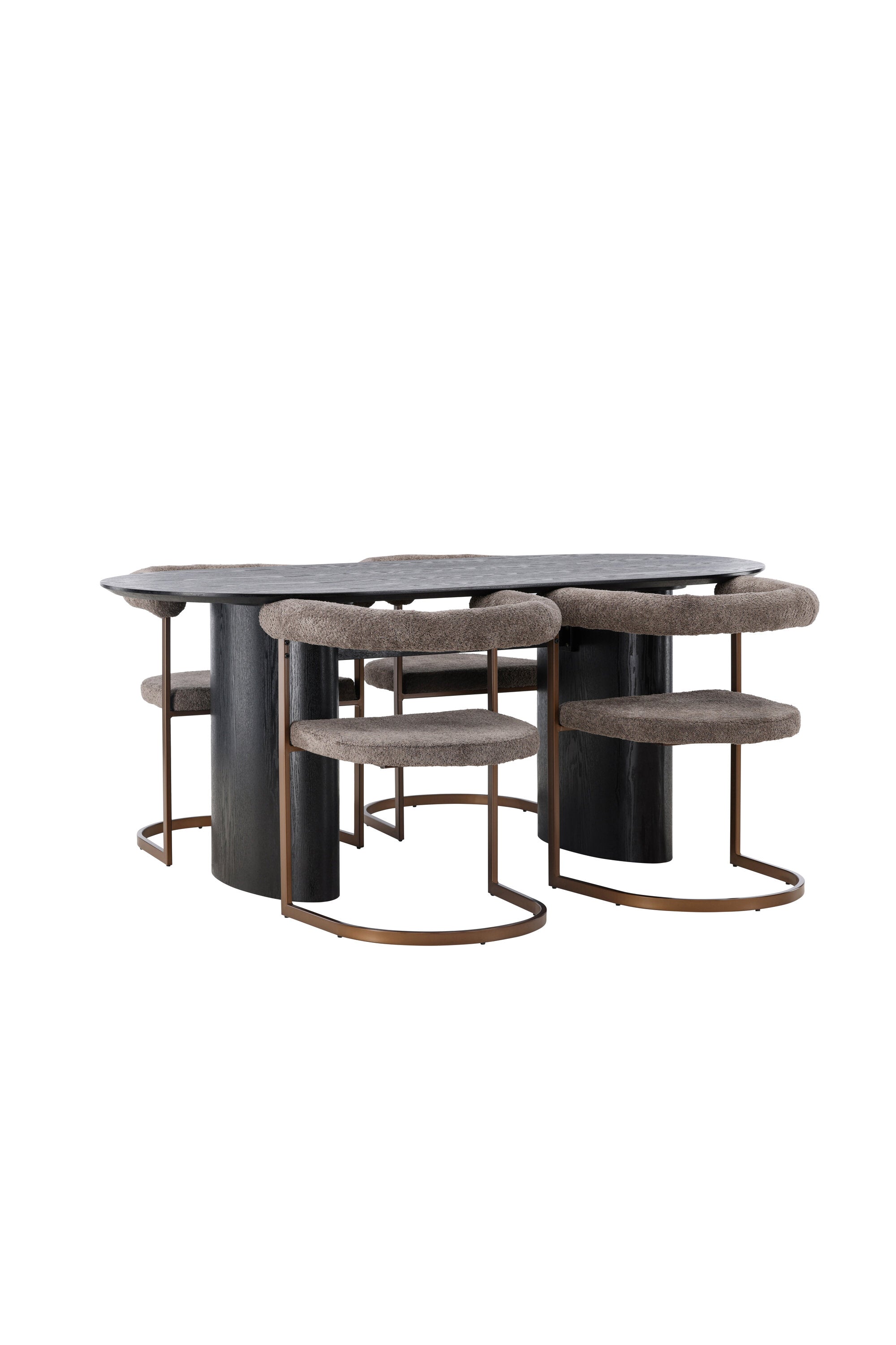 Isolde Esszimmerset + Morning 180cm/4St. in Braun-grau präsentiert im Onlineshop von KAQTU Design AG. Esszimmerset ist von Venture Home