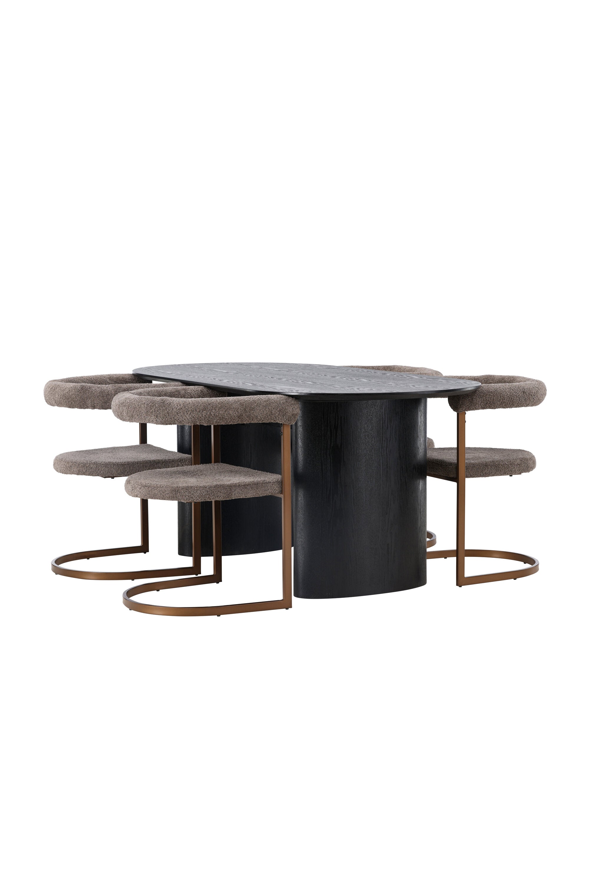 Isolde Esszimmerset + Morning 180cm/4St. in Braun-grau präsentiert im Onlineshop von KAQTU Design AG. Esszimmerset ist von Venture Home