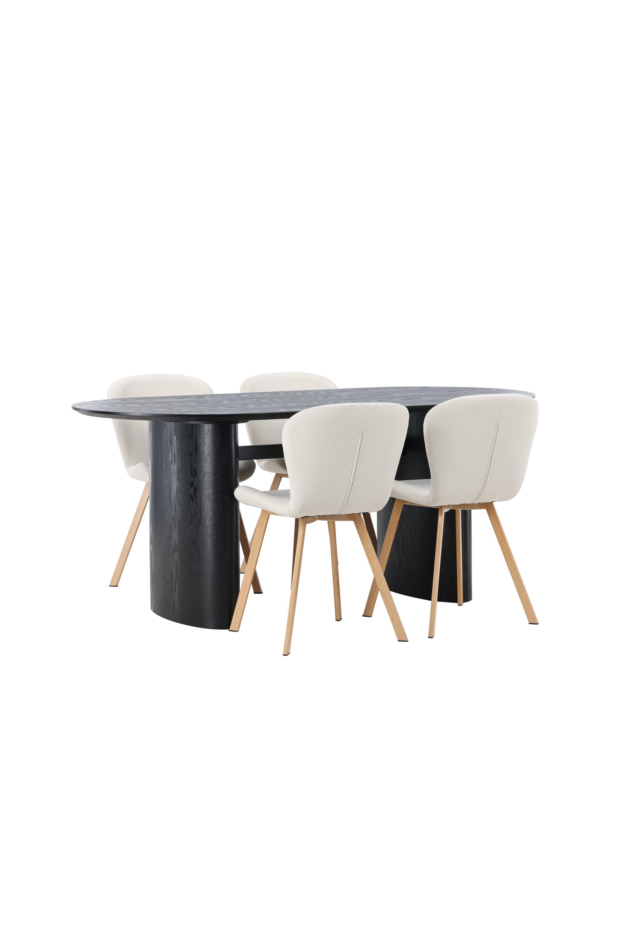 Isolde Esszimmerset + Lilja 180cm/4St. in Beige, Natur präsentiert im Onlineshop von KAQTU Design AG. Esszimmerset ist von Venture Home