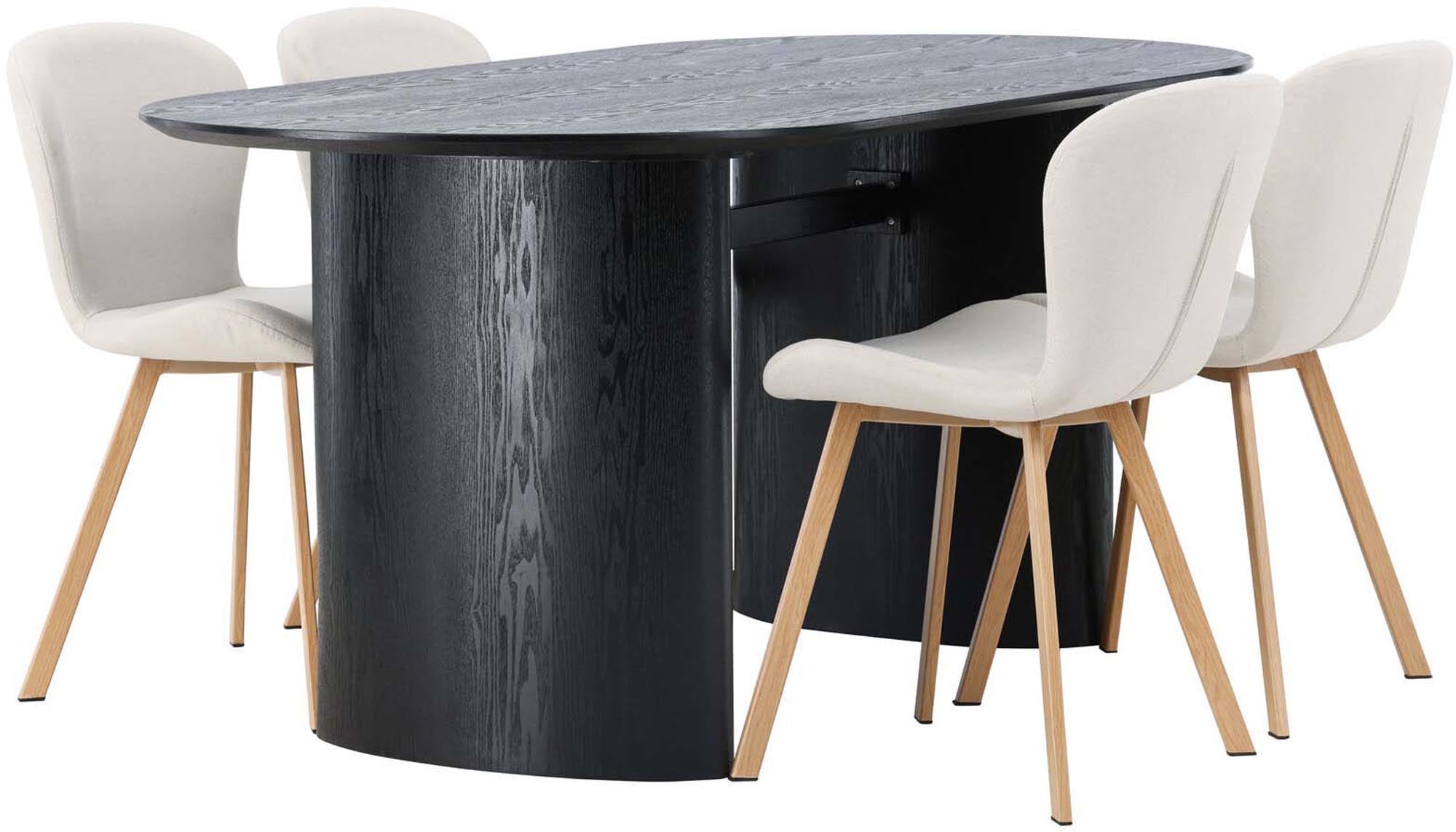 Elegantes Isolde Esszimmerset mit Lilja Tisch und 4 Stühlen, 180cm.