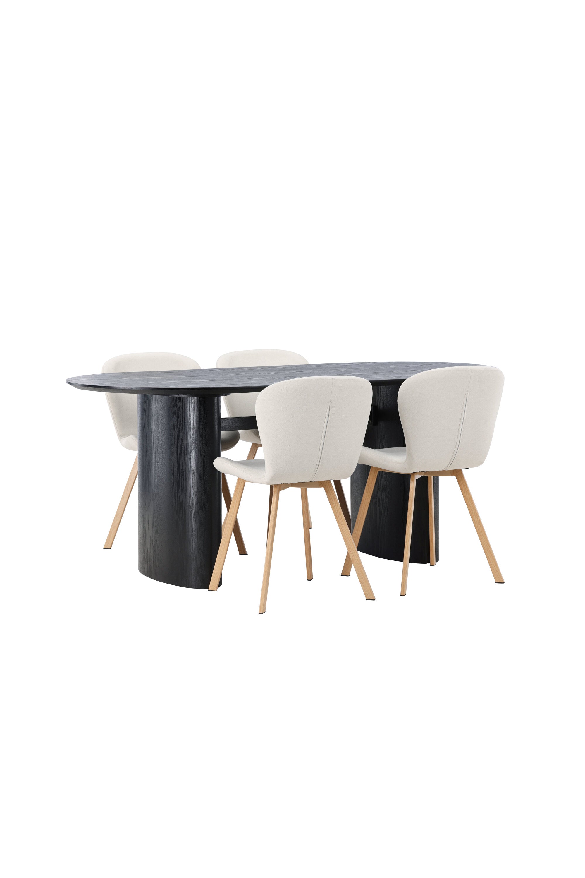 Isolde Esszimmerset + Lilja 180cm/4St. in Beige, Natur präsentiert im Onlineshop von KAQTU Design AG. Esszimmerset ist von Venture Home