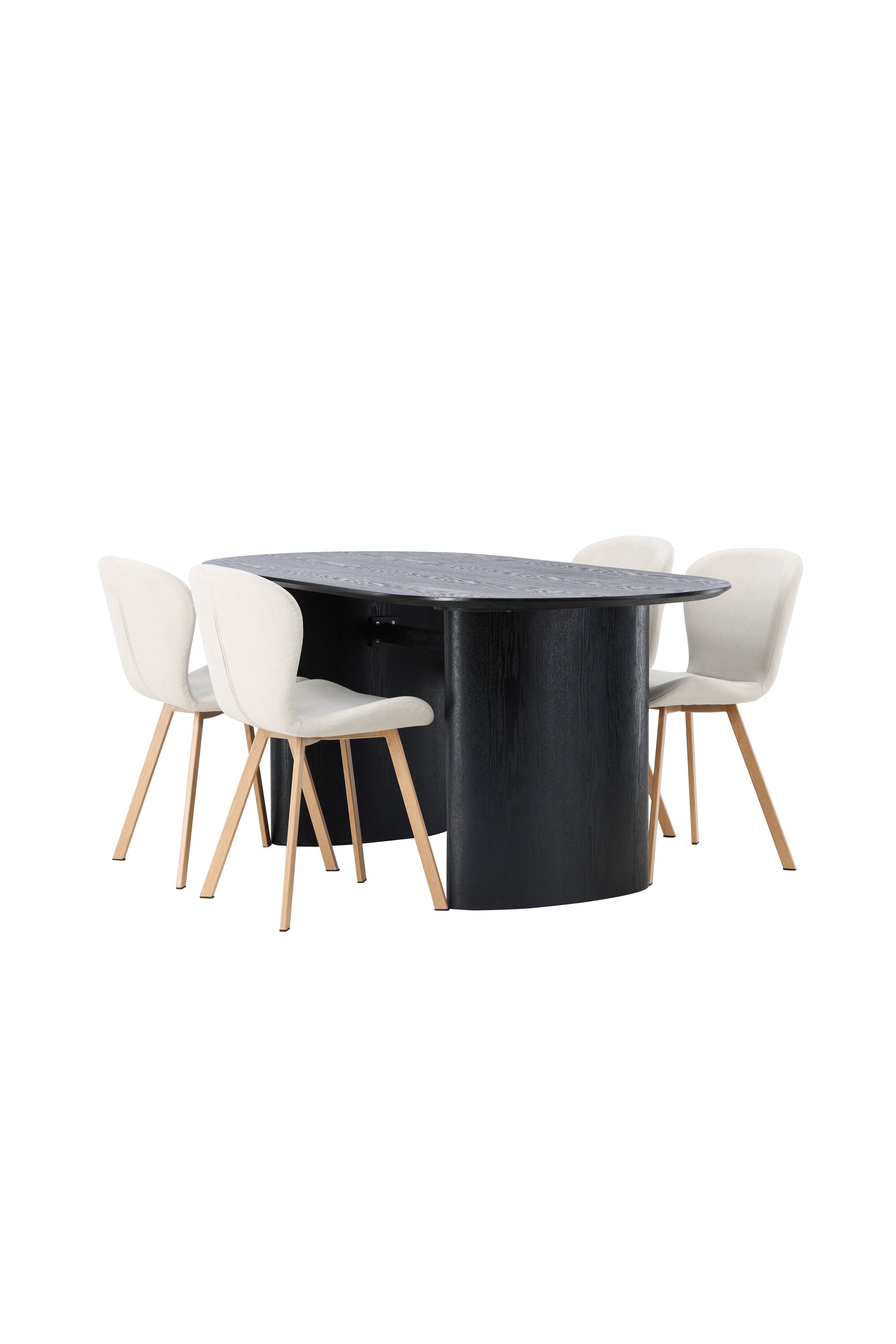 Isolde Esszimmerset + Lilja 180cm/4St. in Beige, Natur präsentiert im Onlineshop von KAQTU Design AG. Esszimmerset ist von Venture Home