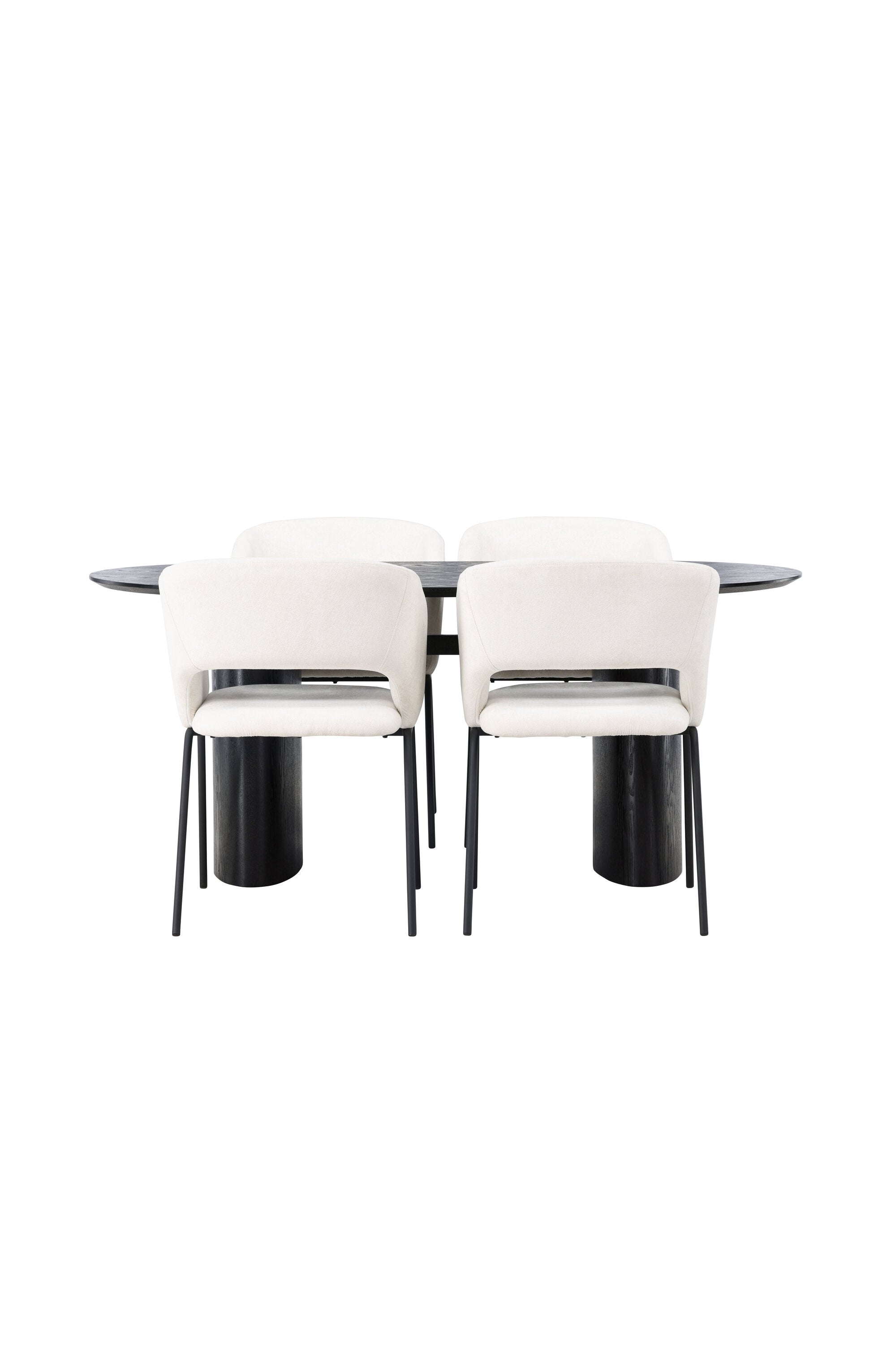 Isolde Esszimmerset + Day 180cm/4St. in Schwarz / gebrochenes Weiss präsentiert im Onlineshop von KAQTU Design AG. Esszimmerset ist von Venture Home