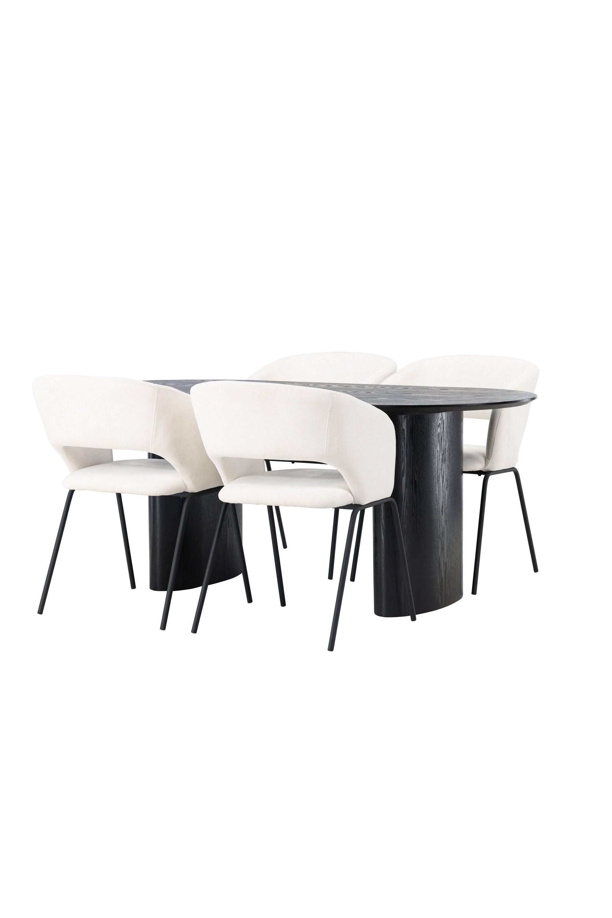 Isolde Esszimmerset + Day 180cm/4St. in Schwarz / gebrochenes Weiss präsentiert im Onlineshop von KAQTU Design AG. Esszimmerset ist von Venture Home