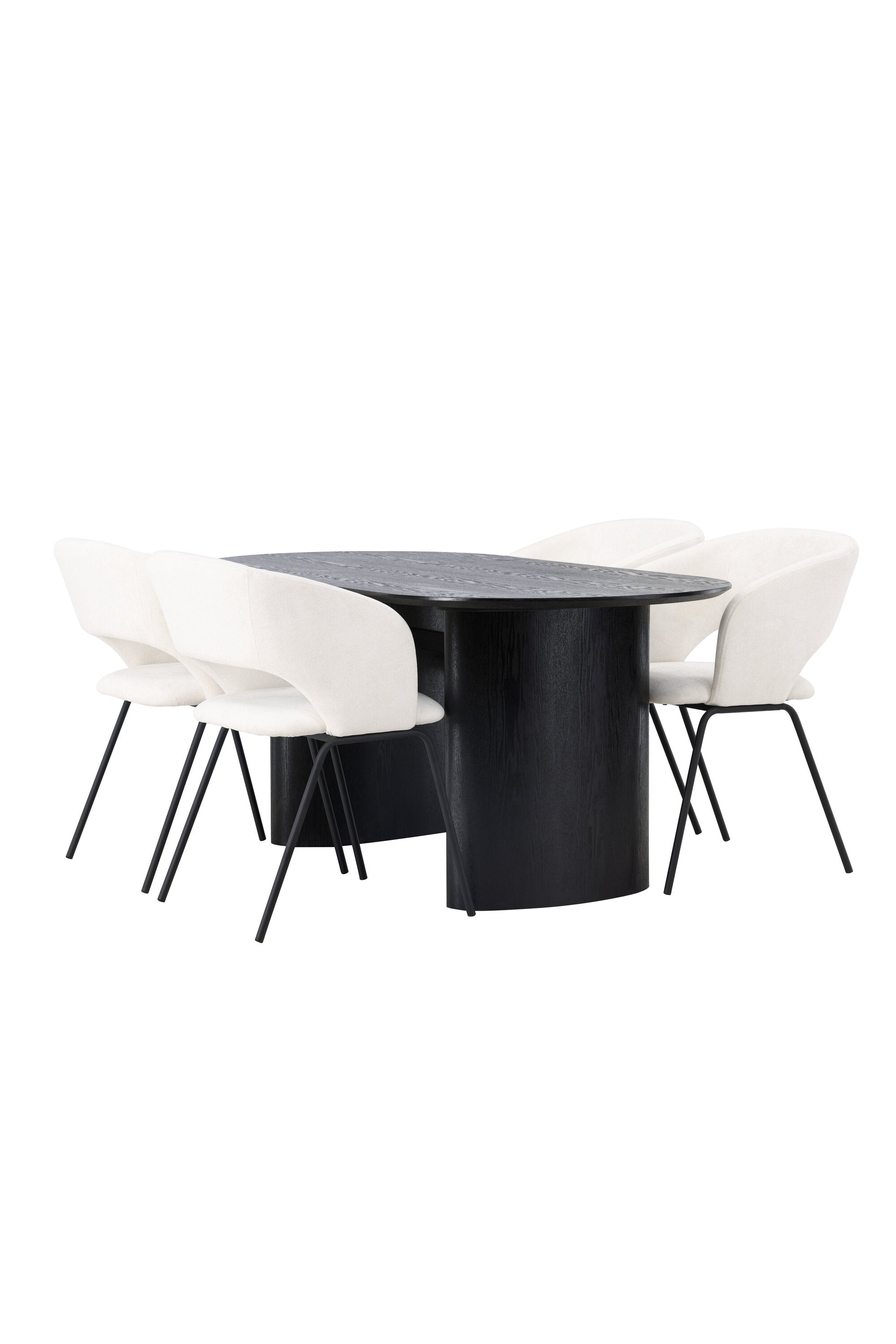 Isolde Esszimmerset + Day 180cm/4St. in Schwarz / gebrochenes Weiss präsentiert im Onlineshop von KAQTU Design AG. Esszimmerset ist von Venture Home