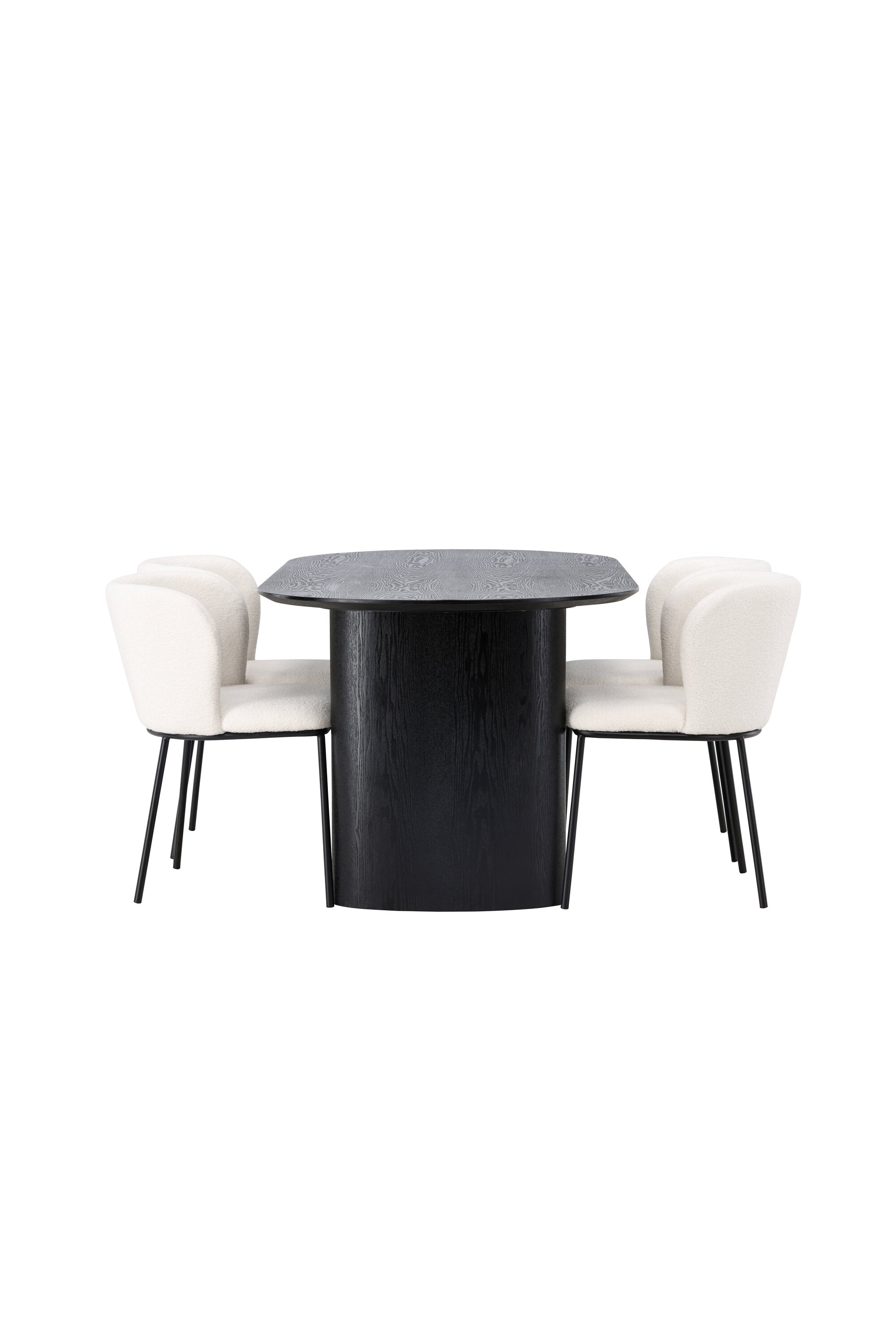 Isolde Esszimmerset + Edina 180cm/4St. in Schwarz-Weiss präsentiert im Onlineshop von KAQTU Design AG. Esszimmerset ist von Venture Home