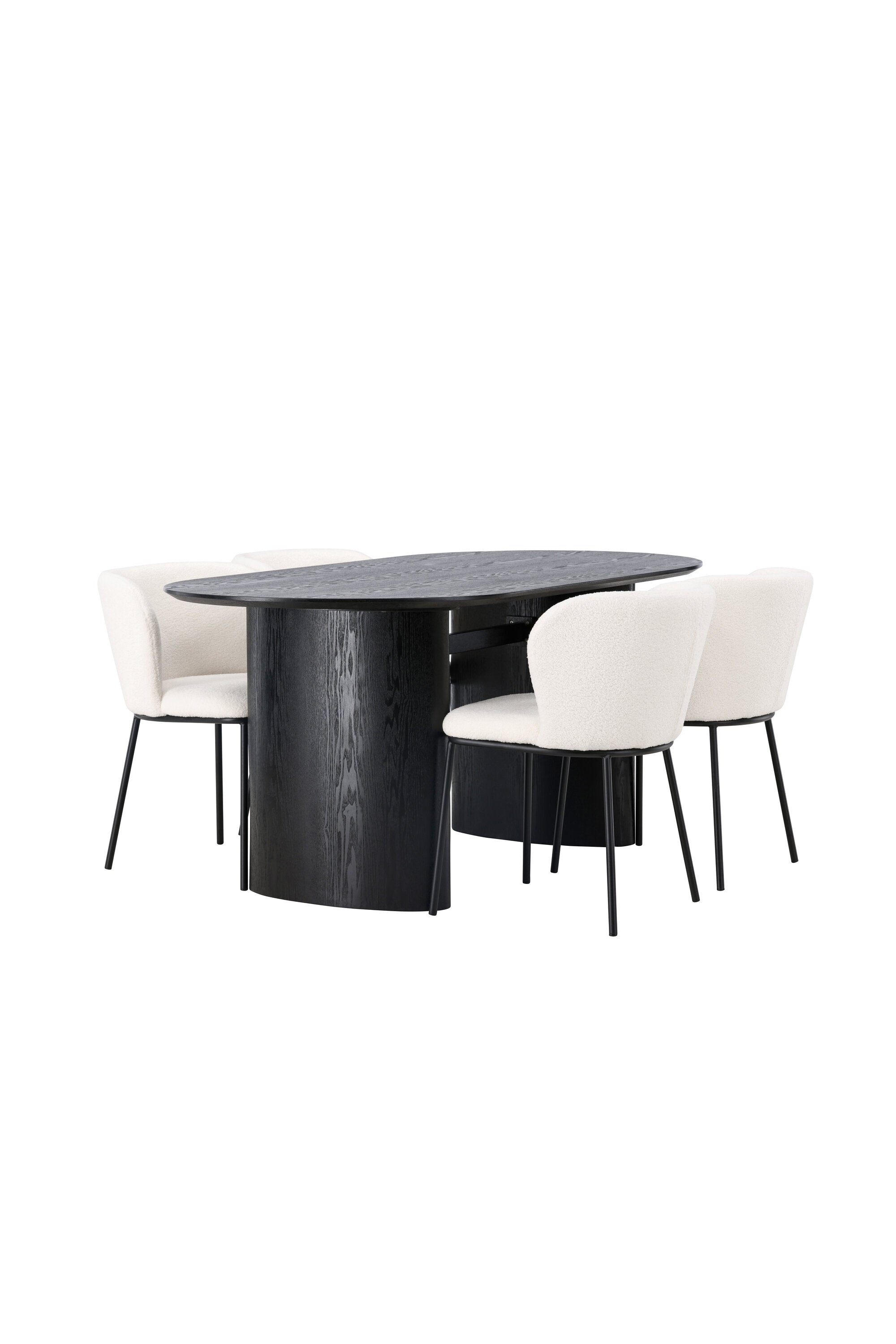 Isolde Esszimmerset + Edina 180cm/4St. in Schwarz-Weiss präsentiert im Onlineshop von KAQTU Design AG. Esszimmerset ist von Venture Home