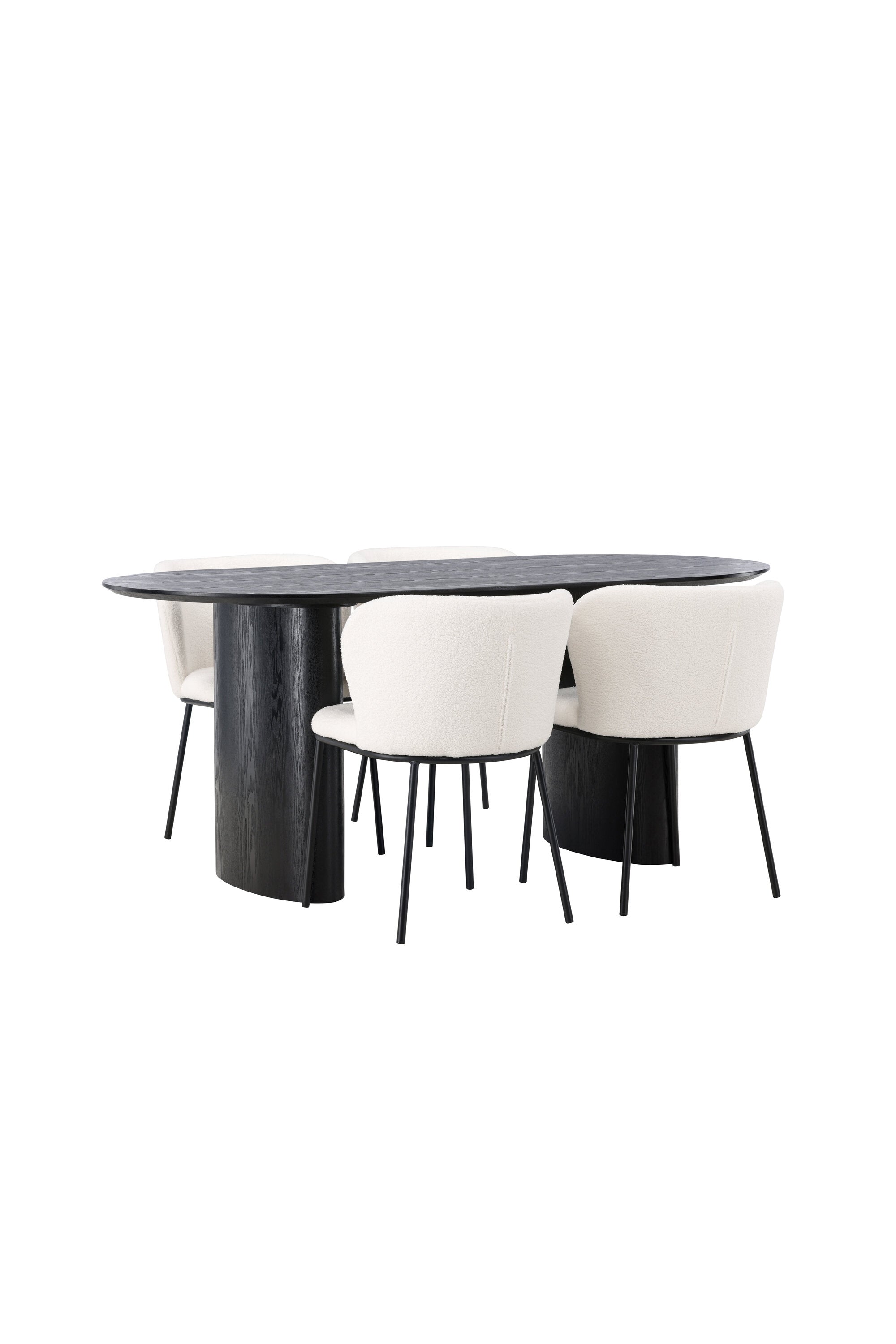 Isolde Esszimmerset + Edina 180cm/4St. in Schwarz-Weiss präsentiert im Onlineshop von KAQTU Design AG. Esszimmerset ist von Venture Home