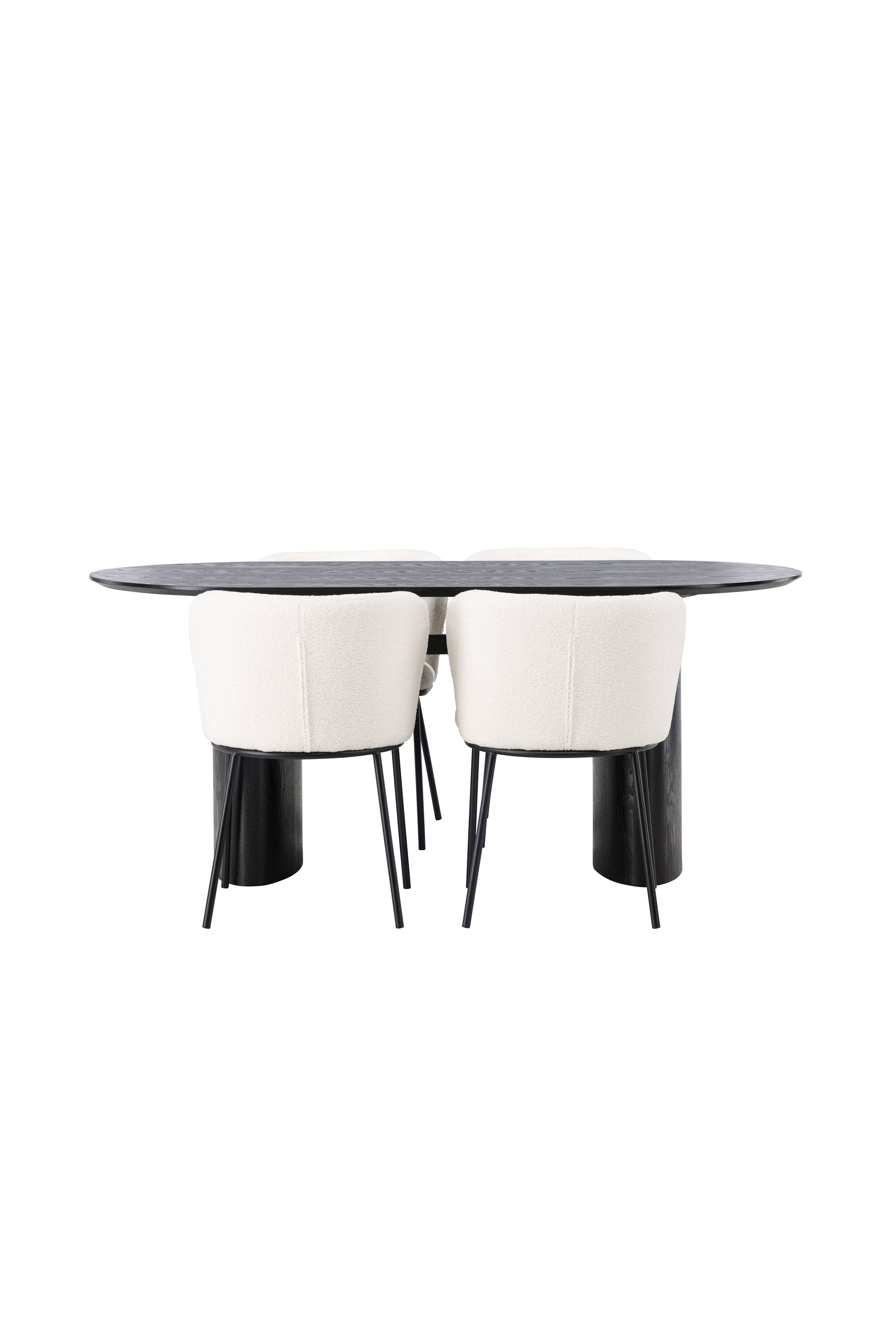 Isolde Esszimmerset + Edina 180cm/4St. in Schwarz-Weiss präsentiert im Onlineshop von KAQTU Design AG. Esszimmerset ist von Venture Home