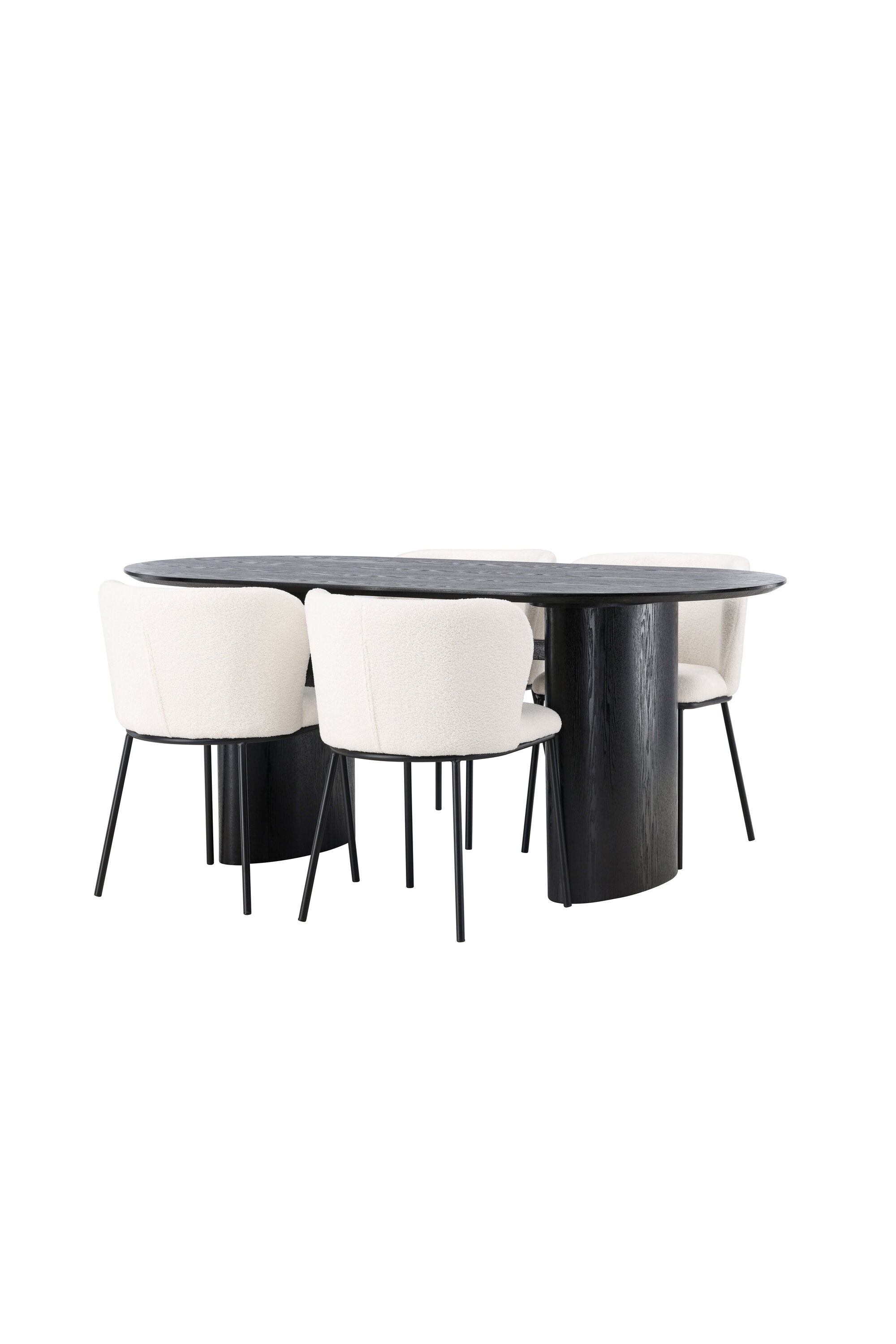 Isolde Esszimmerset + Edina 180cm/4St. in Schwarz-Weiss präsentiert im Onlineshop von KAQTU Design AG. Esszimmerset ist von Venture Home