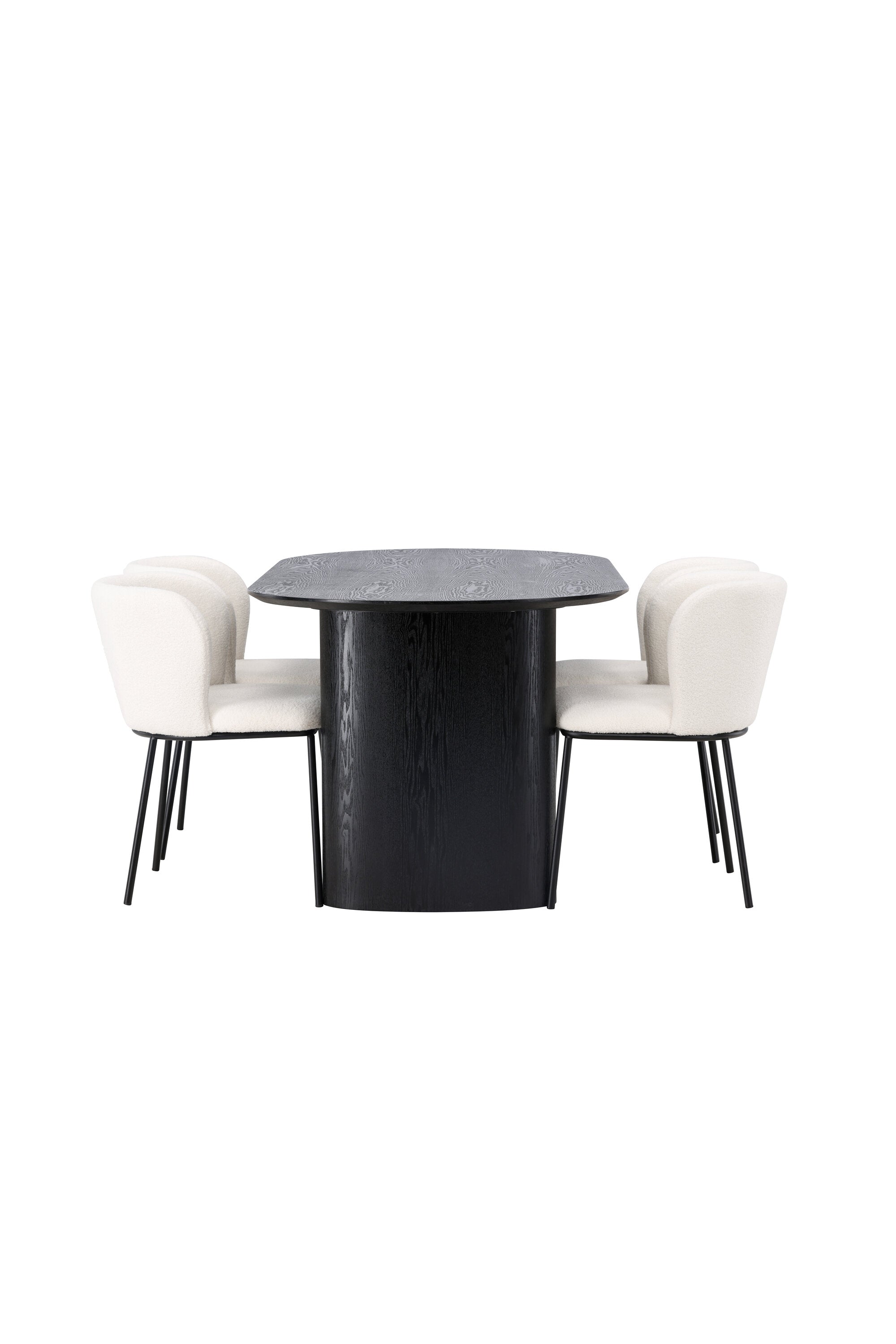 Isolde Esszimmerset + Edina 180cm/4St. in Schwarz-Weiss präsentiert im Onlineshop von KAQTU Design AG. Esszimmerset ist von Venture Home