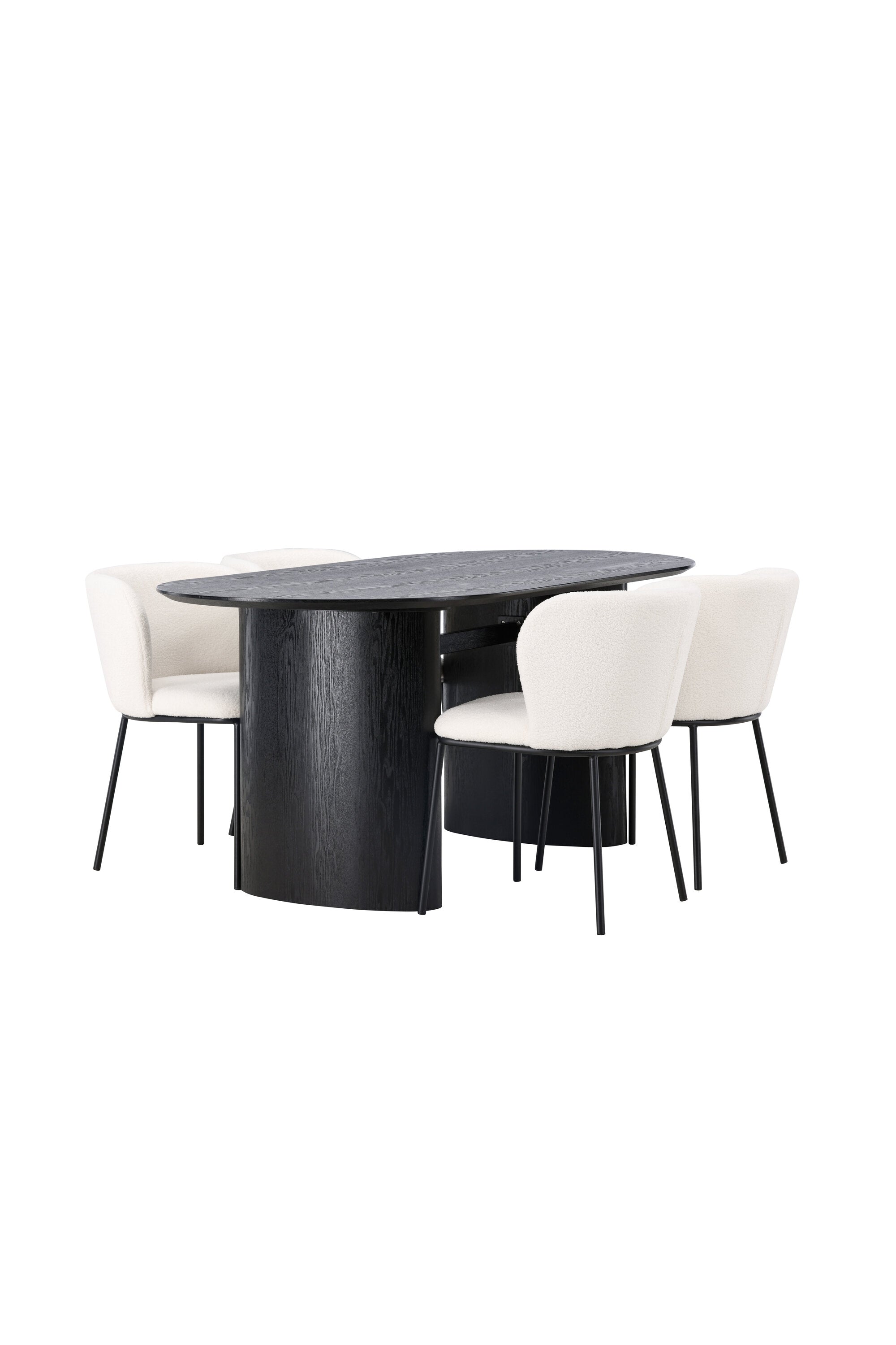 Isolde Esszimmerset + Edina 180cm/4St. in Schwarz-Weiss präsentiert im Onlineshop von KAQTU Design AG. Esszimmerset ist von Venture Home