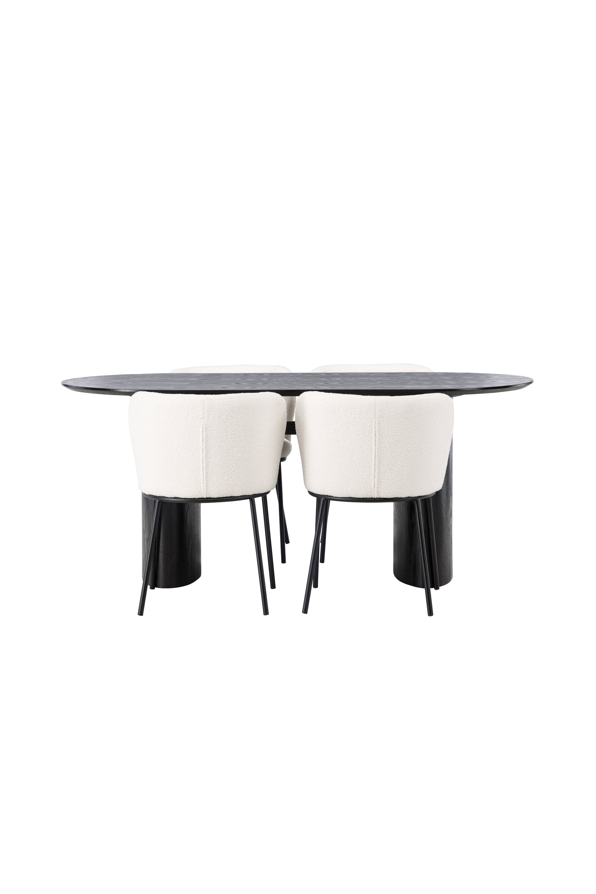 Isolde Esszimmerset + Edina 180cm/4St. in Schwarz-Weiss präsentiert im Onlineshop von KAQTU Design AG. Esszimmerset ist von Venture Home