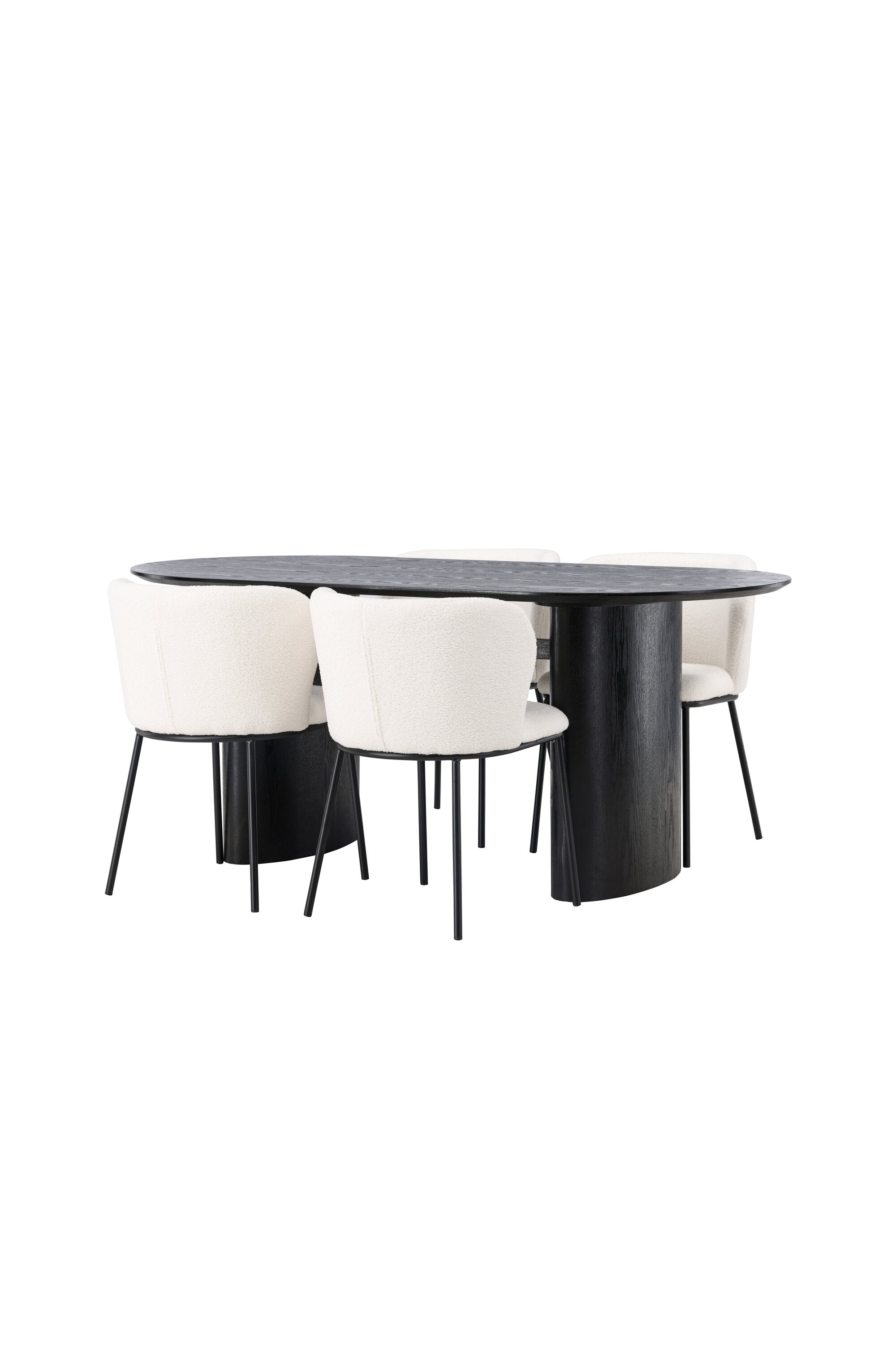 Isolde Esszimmerset + Edina 180cm/4St. in Schwarz-Weiss präsentiert im Onlineshop von KAQTU Design AG. Esszimmerset ist von Venture Home