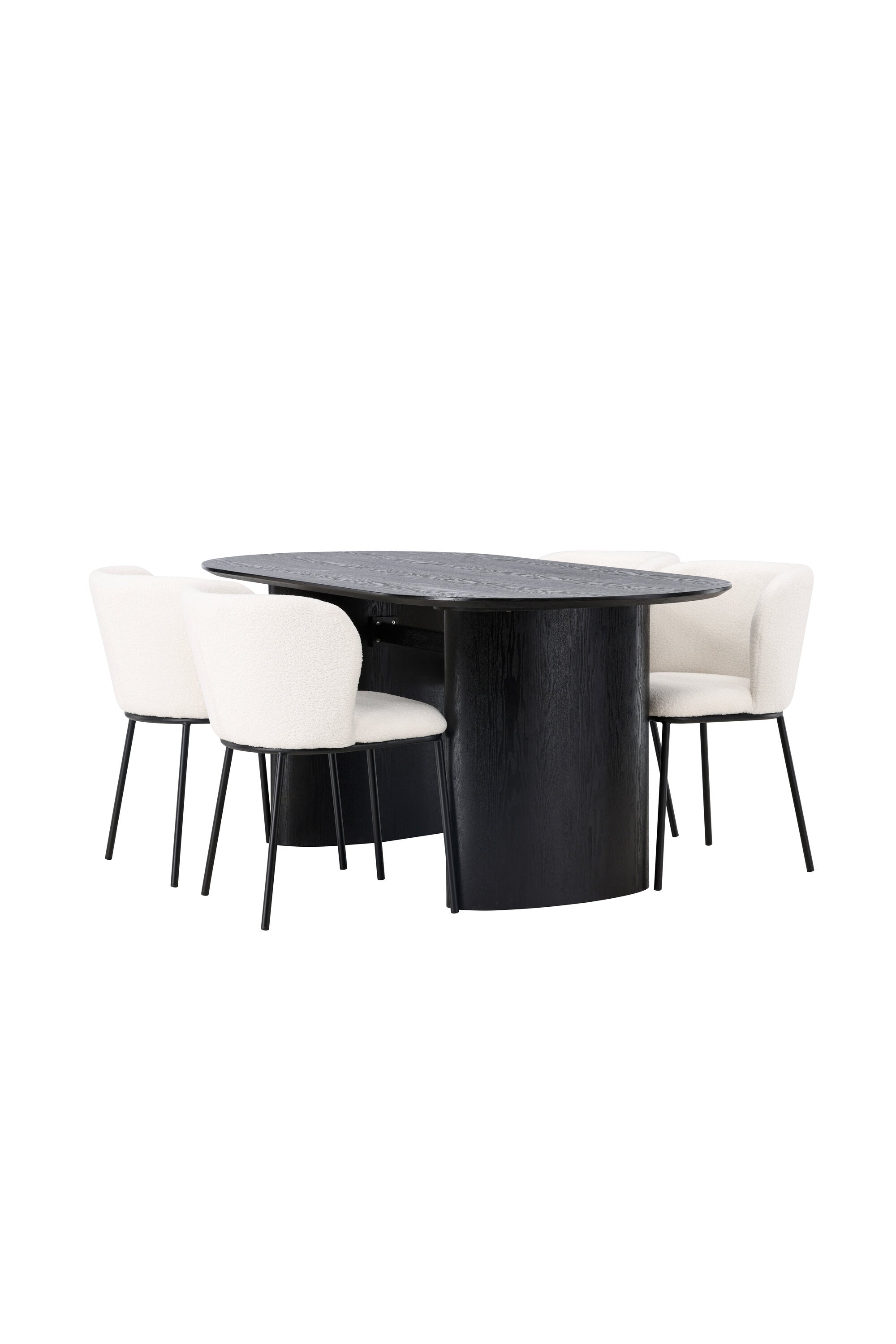 Isolde Esszimmerset + Edina 180cm/4St. in Schwarz-Weiss präsentiert im Onlineshop von KAQTU Design AG. Esszimmerset ist von Venture Home
