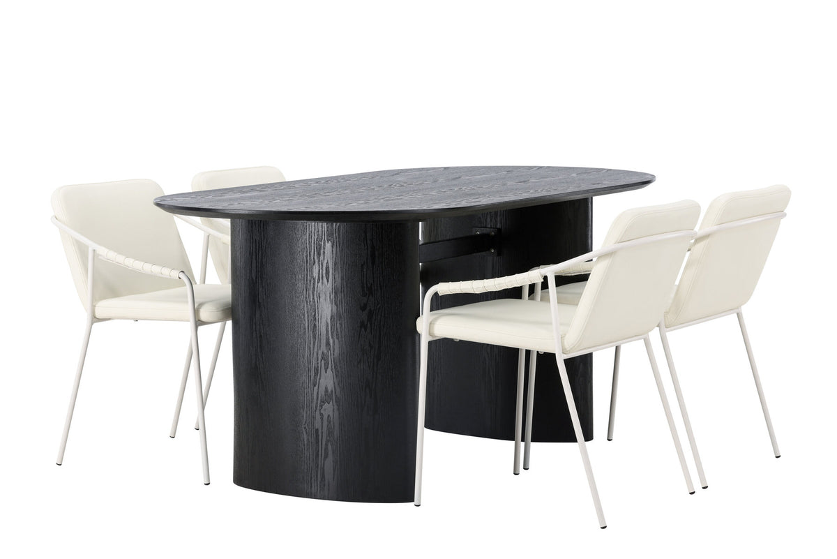 Isolde Esszimmerset + Tvist 180cm/4St. in Beige präsentiert im Onlineshop von KAQTU Design AG. Esszimmerset ist von Venture Home