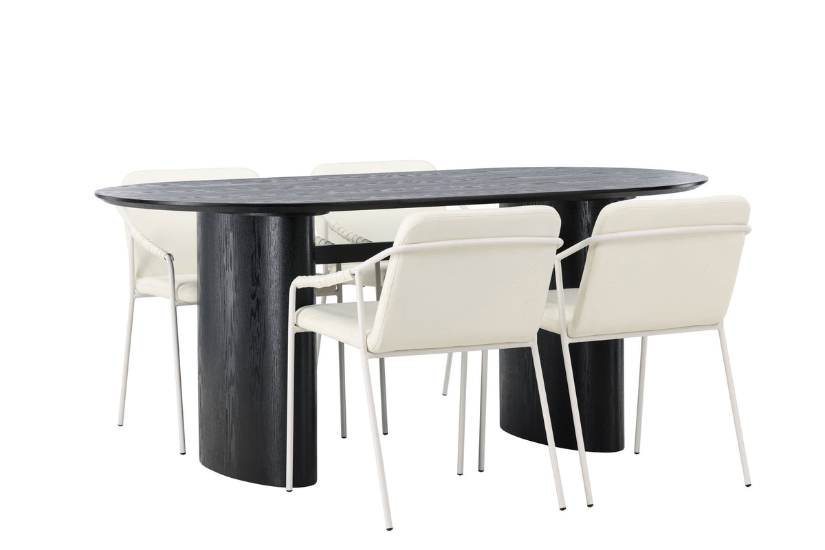 Isolde Esszimmerset + Tvist 180cm/4St. in Beige präsentiert im Onlineshop von KAQTU Design AG. Esszimmerset ist von Venture Home