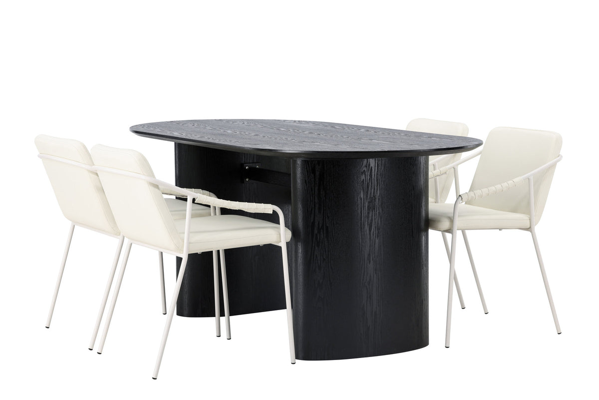 Isolde Esszimmerset + Tvist 180cm/4St. in Beige präsentiert im Onlineshop von KAQTU Design AG. Esszimmerset ist von Venture Home