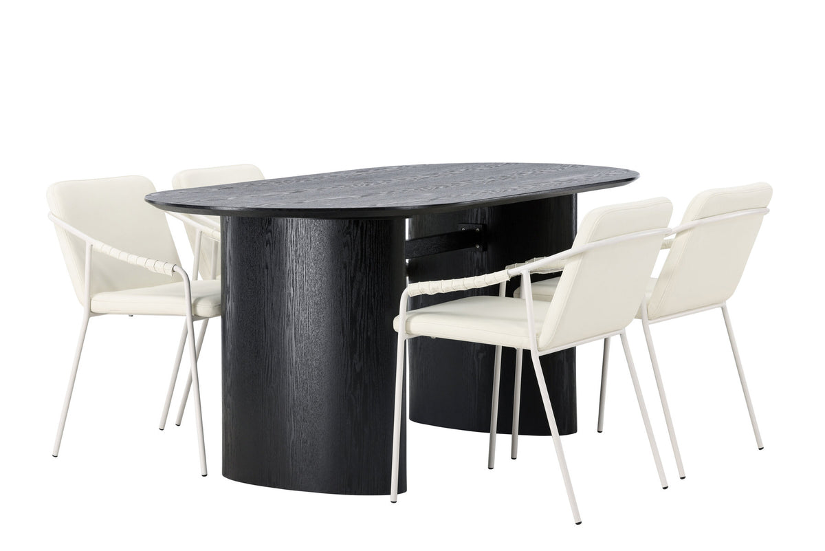 Isolde Esszimmerset + Tvist 180cm/4St. in Beige präsentiert im Onlineshop von KAQTU Design AG. Esszimmerset ist von Venture Home
