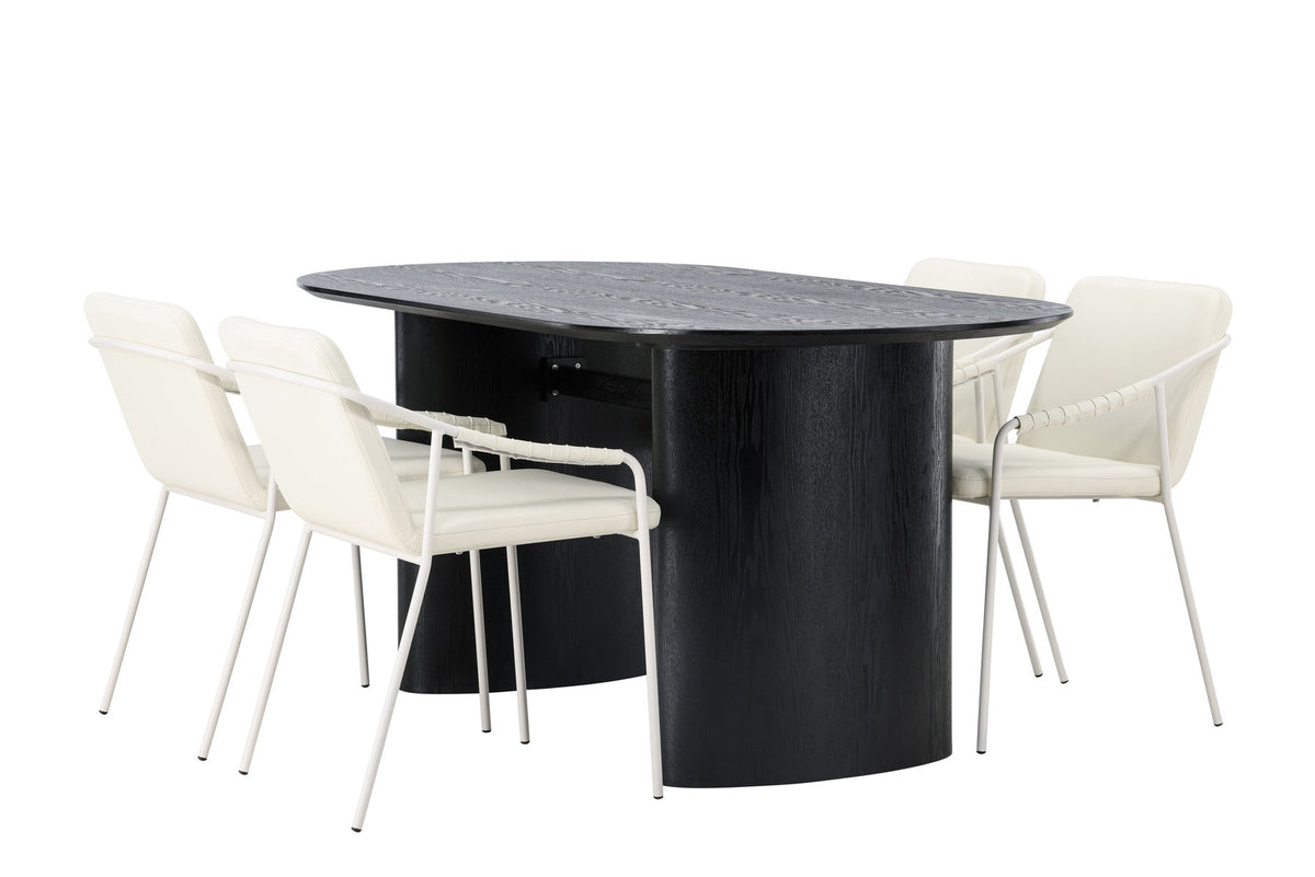 Isolde Esszimmerset + Tvist 180cm/4St. in Beige präsentiert im Onlineshop von KAQTU Design AG. Esszimmerset ist von Venture Home