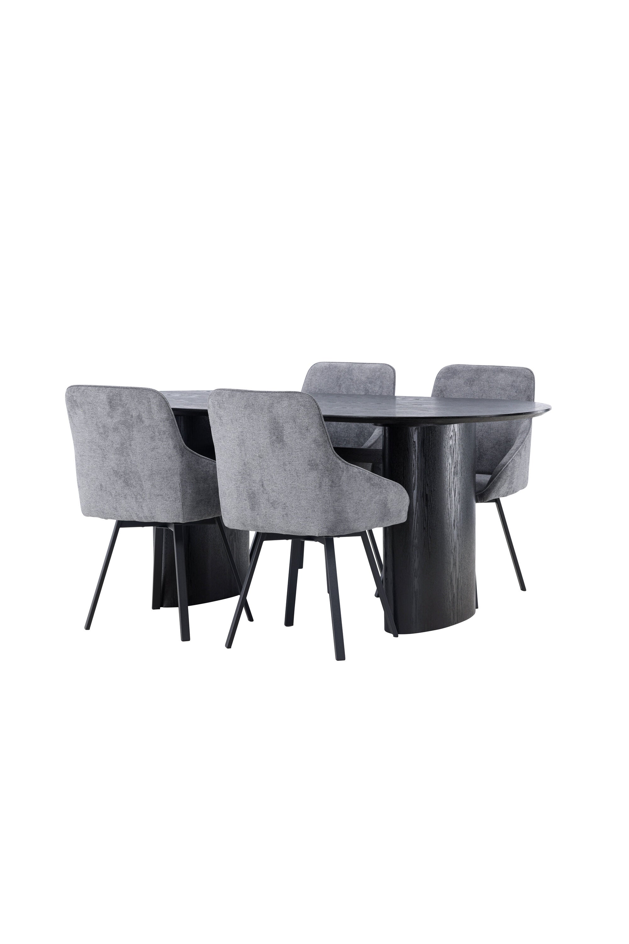 Isolde Esstischset + Rosie 180cm/4Stk. in Schwarzgrau präsentiert im Onlineshop von KAQTU Design AG. Esszimmerset ist von Venture Home
