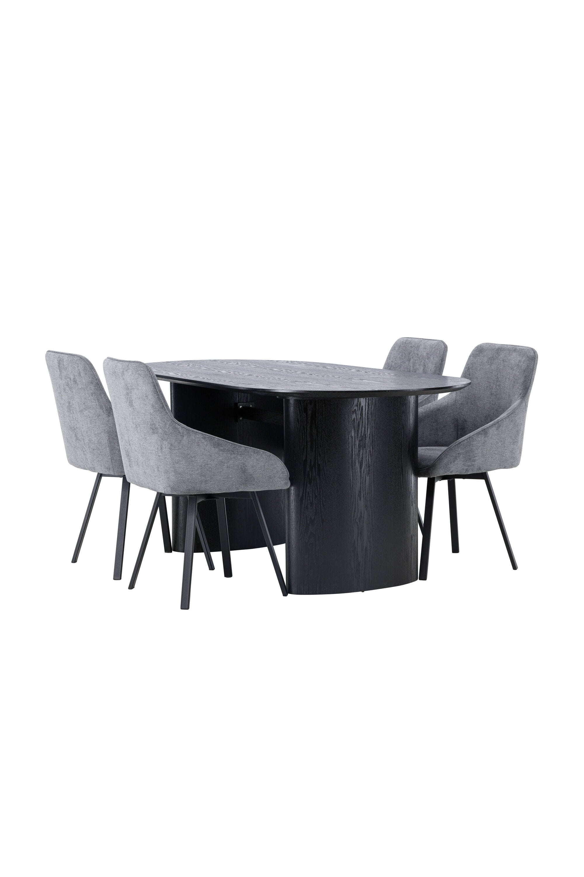 Isolde Esstischset + Rosie 180cm/4Stk. in Schwarzgrau präsentiert im Onlineshop von KAQTU Design AG. Esszimmerset ist von Venture Home