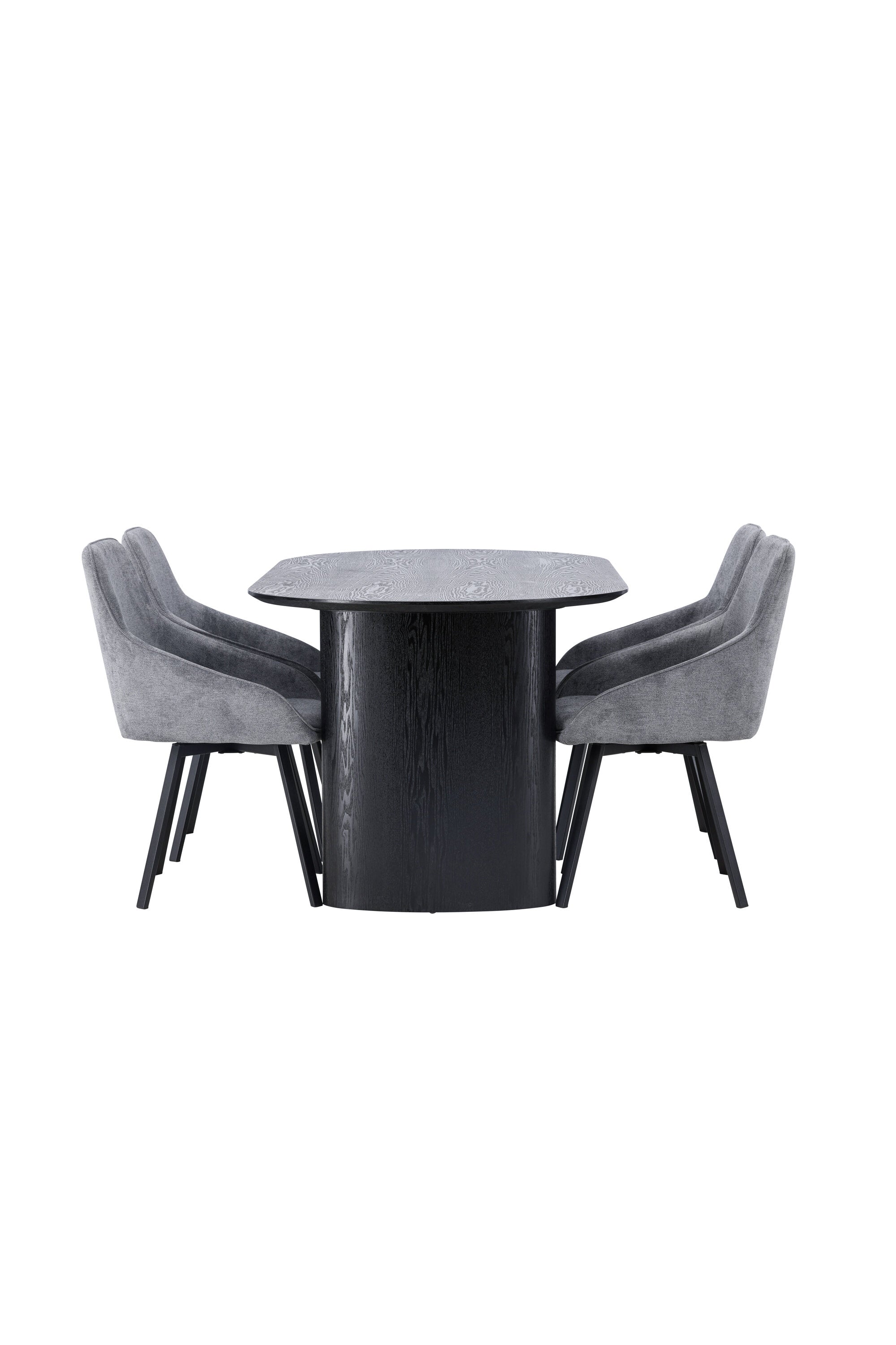 Isolde Esstischset + Rosie 180cm/4Stk. in Schwarzgrau präsentiert im Onlineshop von KAQTU Design AG. Esszimmerset ist von Venture Home