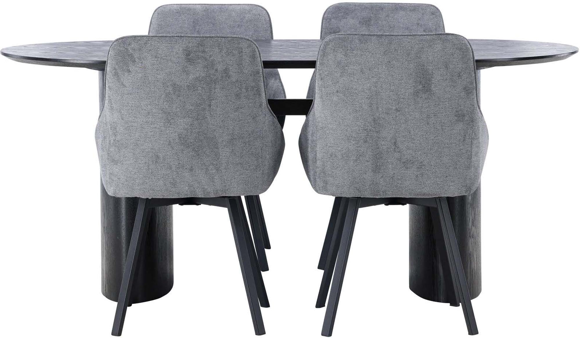 Elegantes Isolde Esstischset mit 4 Rosie Stühlen, 180cm, von Venture Home.