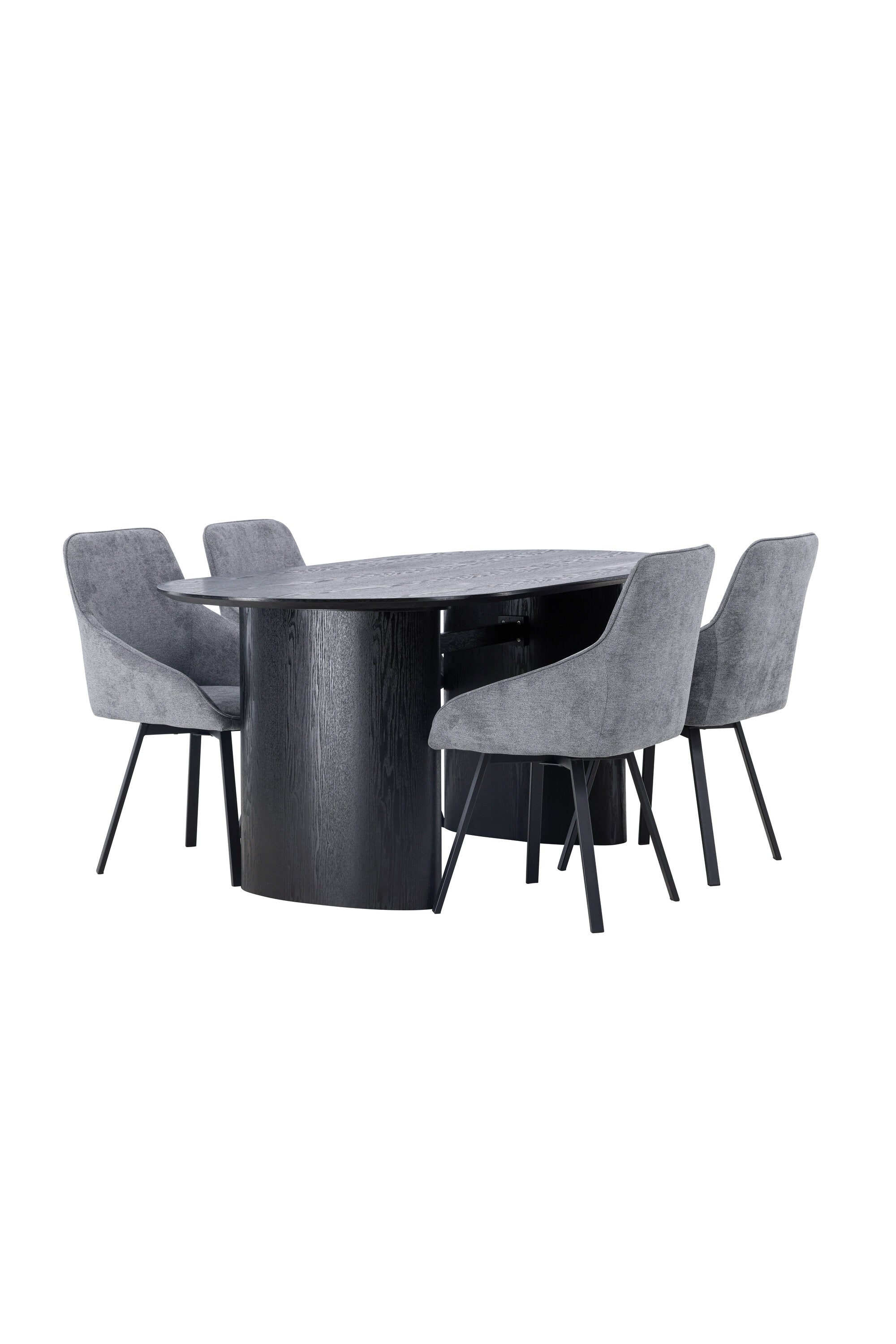 Isolde Esstischset + Rosie 180cm/4Stk. in Schwarzgrau präsentiert im Onlineshop von KAQTU Design AG. Esszimmerset ist von Venture Home