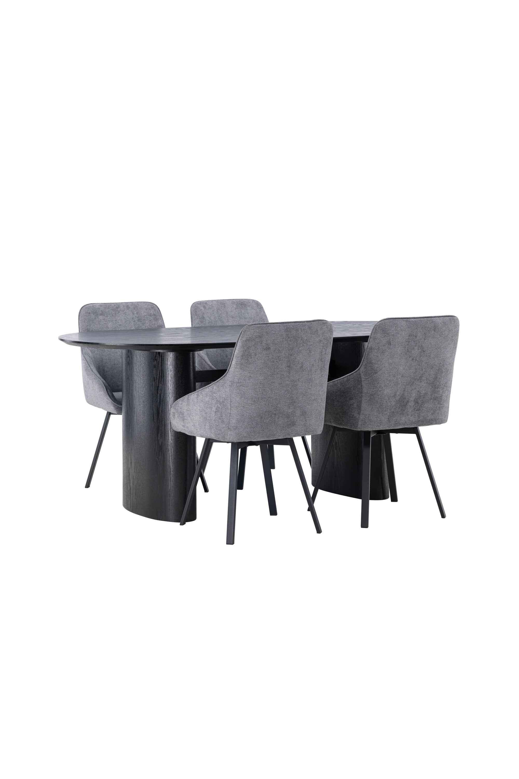 Isolde Esstischset + Rosie 180cm/4Stk. in Schwarzgrau präsentiert im Onlineshop von KAQTU Design AG. Esszimmerset ist von Venture Home