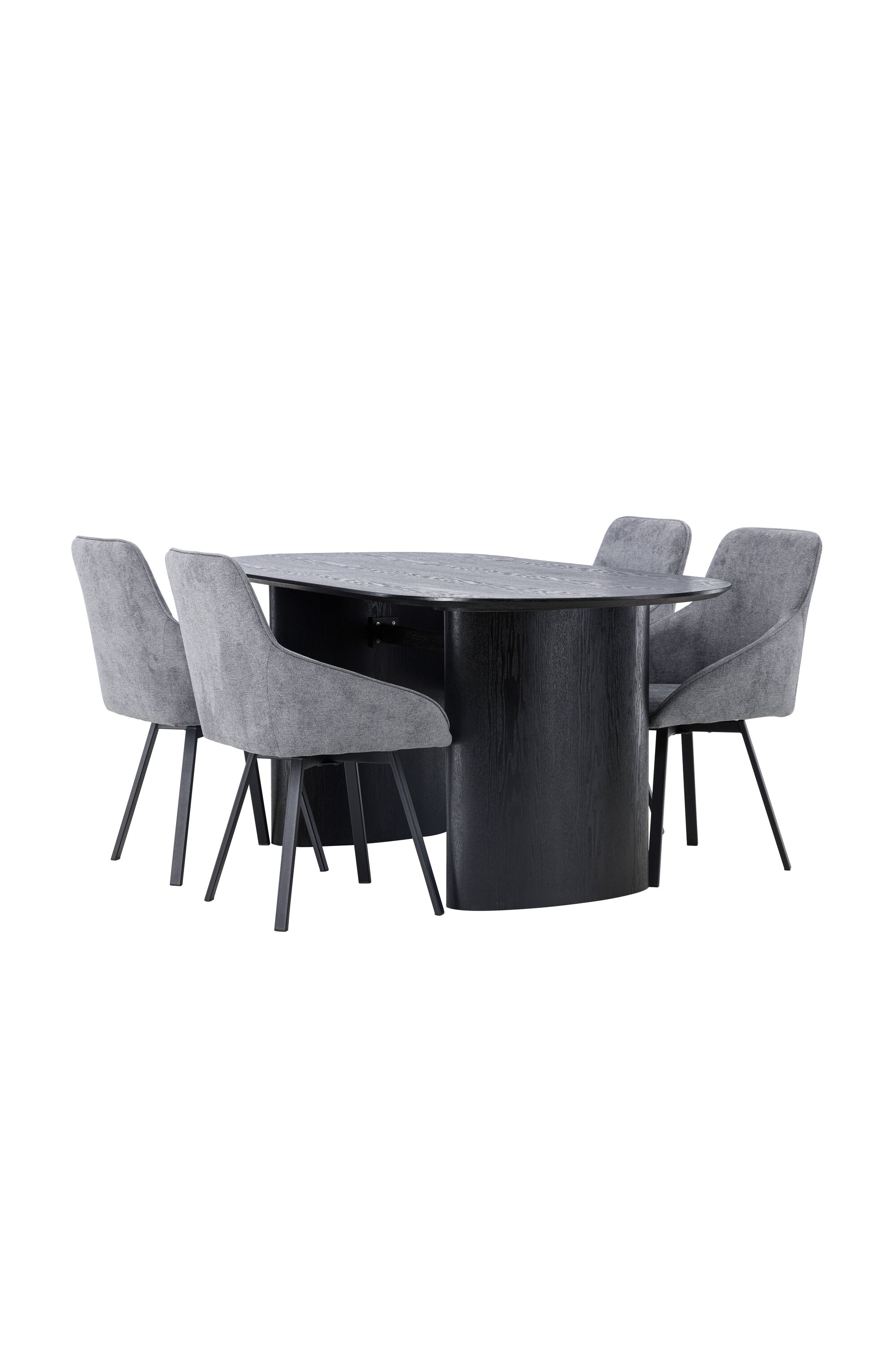 Isolde Esstischset + Rosie 180cm/4Stk. in Schwarzgrau präsentiert im Onlineshop von KAQTU Design AG. Esszimmerset ist von Venture Home