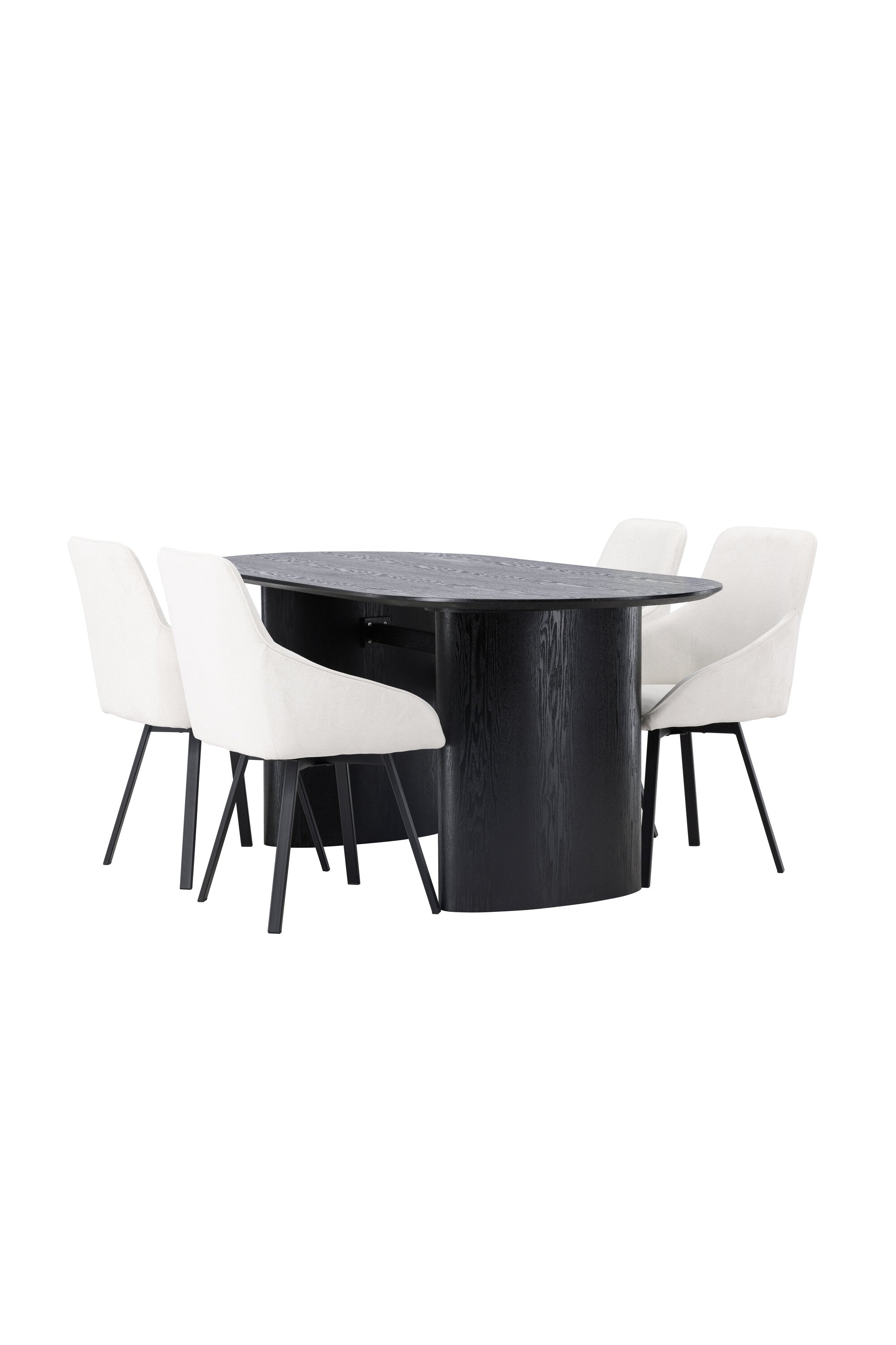 Isolde Esszimmerset + Rosie 180cm/4St. in Beige / Schwarz präsentiert im Onlineshop von KAQTU Design AG. Esszimmerset ist von Venture Home