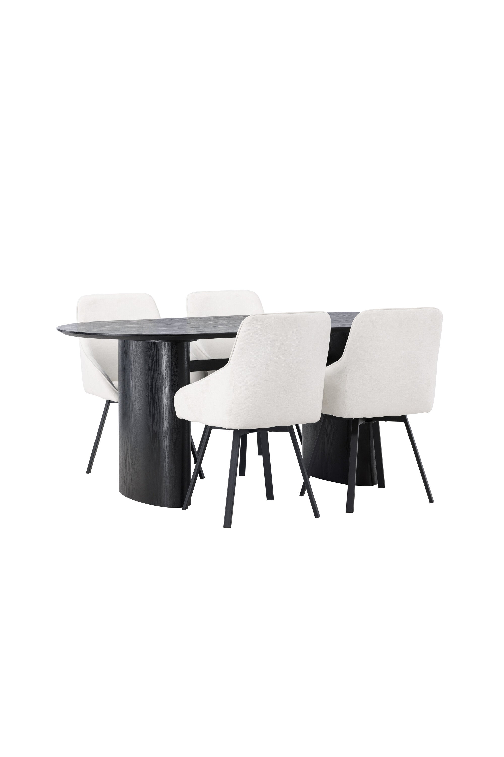 Isolde Esszimmerset + Rosie 180cm/4St. in Beige / Schwarz präsentiert im Onlineshop von KAQTU Design AG. Esszimmerset ist von Venture Home