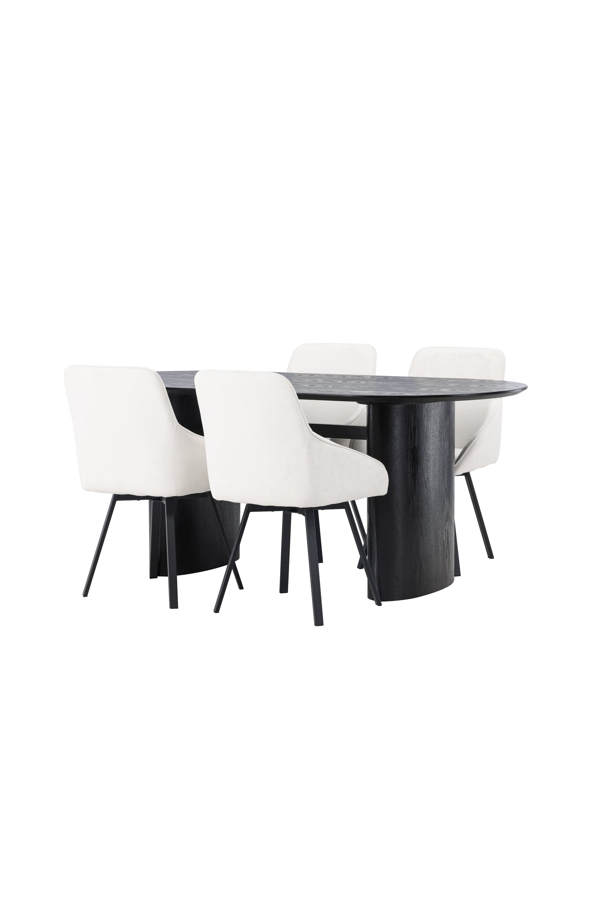 Isolde Esszimmerset + Rosie 180cm/4St. in Beige / Schwarz präsentiert im Onlineshop von KAQTU Design AG. Esszimmerset ist von Venture Home