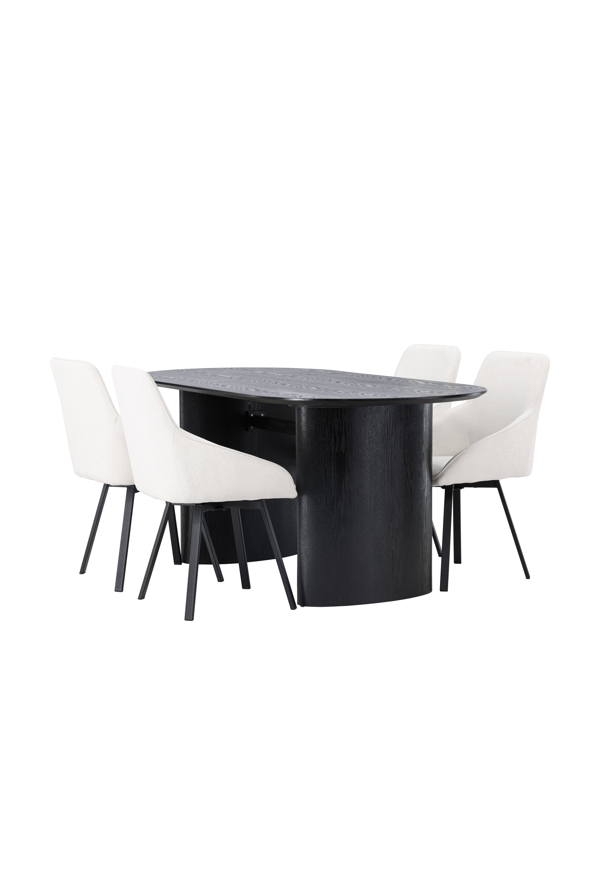 Isolde Esszimmerset + Rosie 180cm/4St. in Beige / Schwarz präsentiert im Onlineshop von KAQTU Design AG. Esszimmerset ist von Venture Home