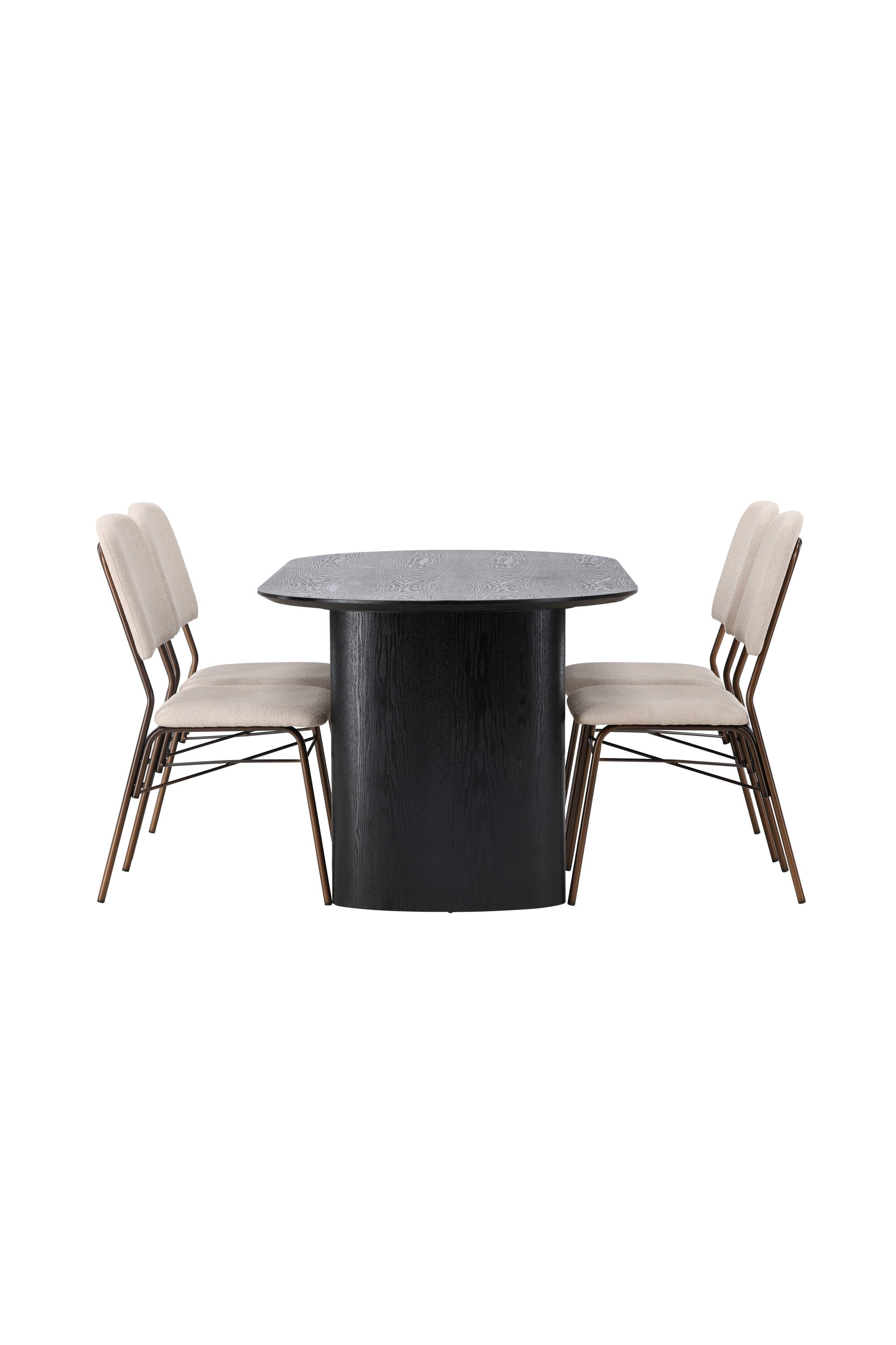 Isolde Esszimmerset + Seda 180cm/4St. in Beige, Braun präsentiert im Onlineshop von KAQTU Design AG. Esszimmerset ist von Venture Home