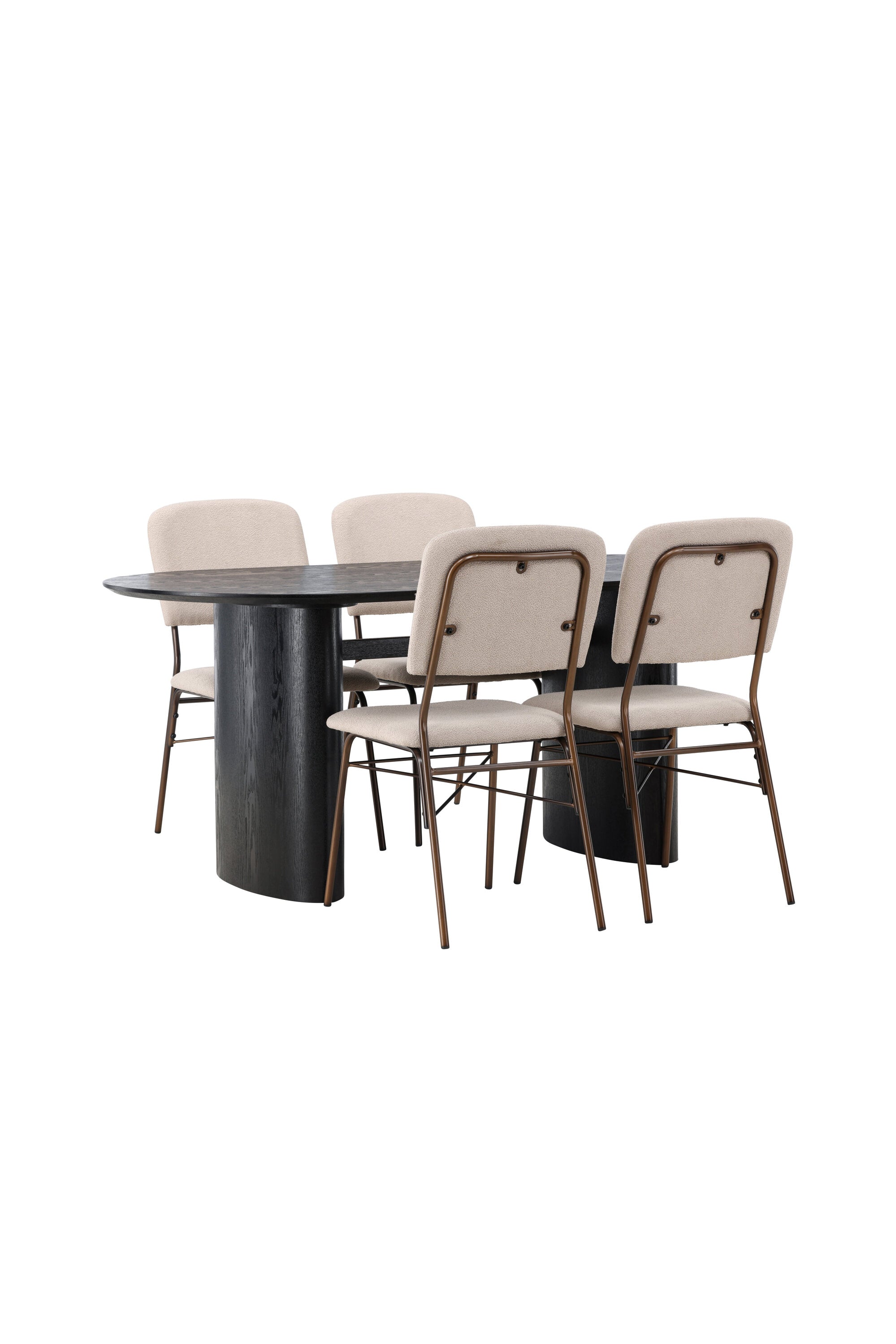 Isolde Esszimmerset + Seda 180cm/4St. in Beige, Braun präsentiert im Onlineshop von KAQTU Design AG. Esszimmerset ist von Venture Home
