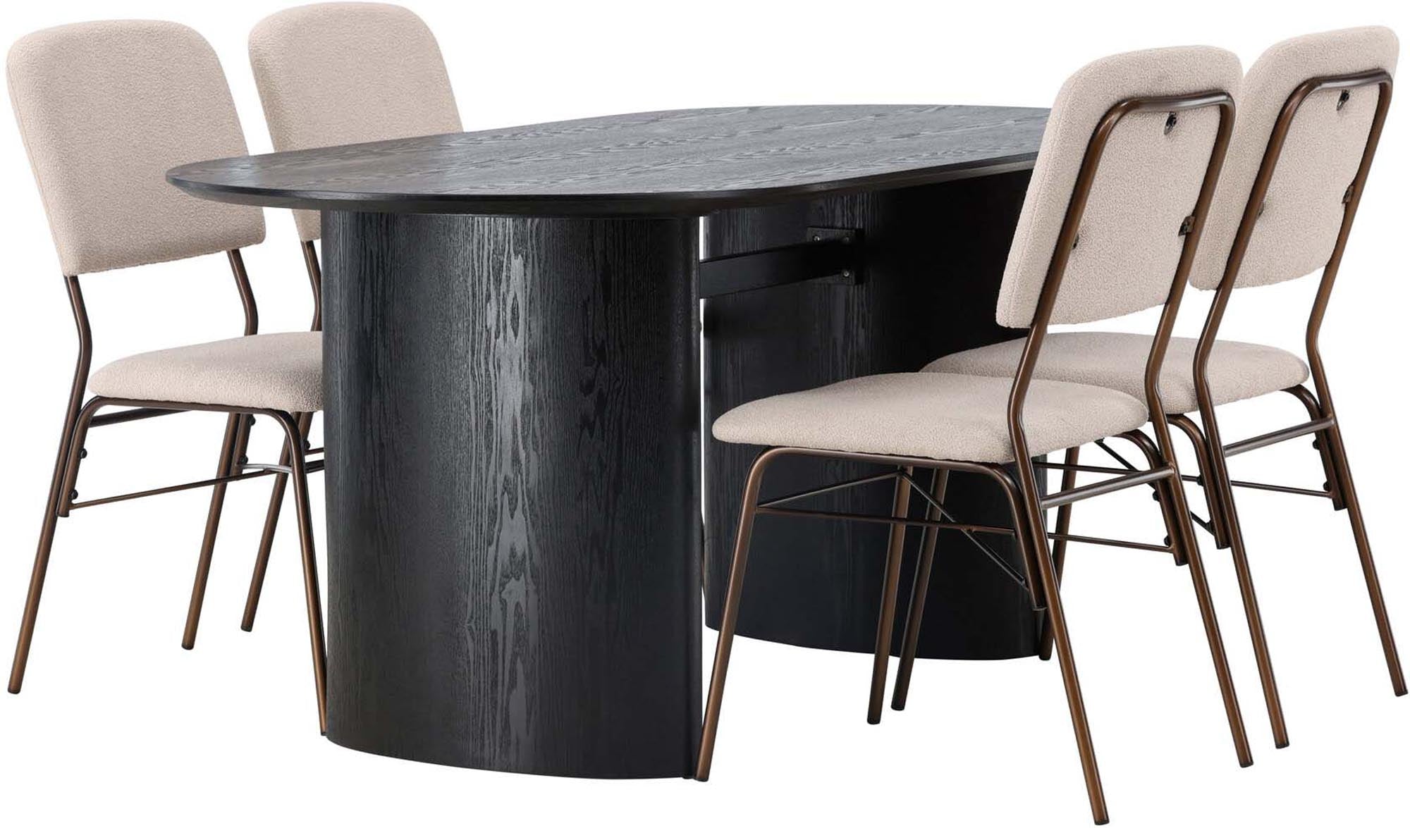 Modernes Isolde Esszimmerset mit Seda Stühlen, 180cm, 4-teilig.