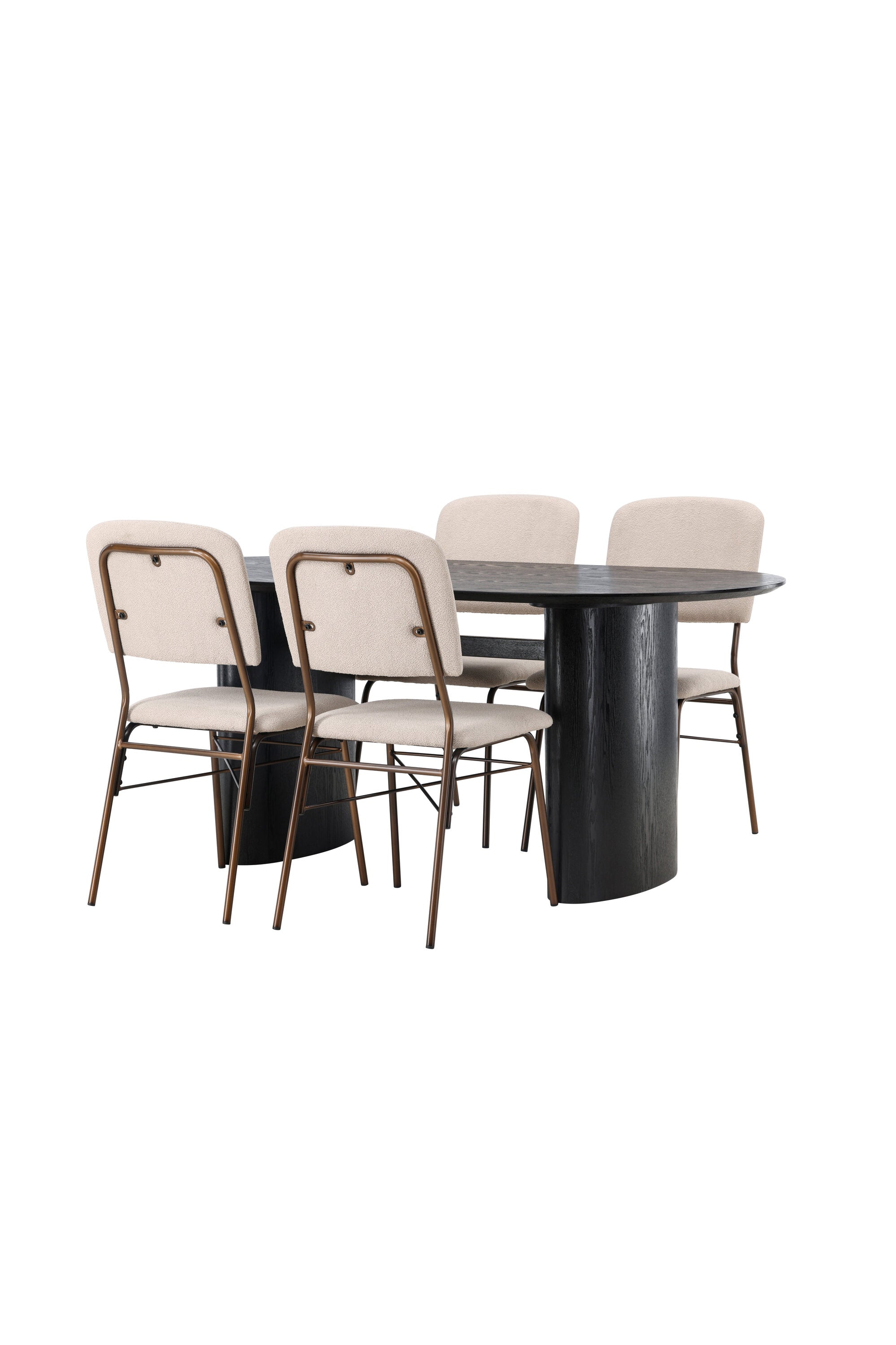 Isolde Esszimmerset + Seda 180cm/4St. in Beige, Braun präsentiert im Onlineshop von KAQTU Design AG. Esszimmerset ist von Venture Home