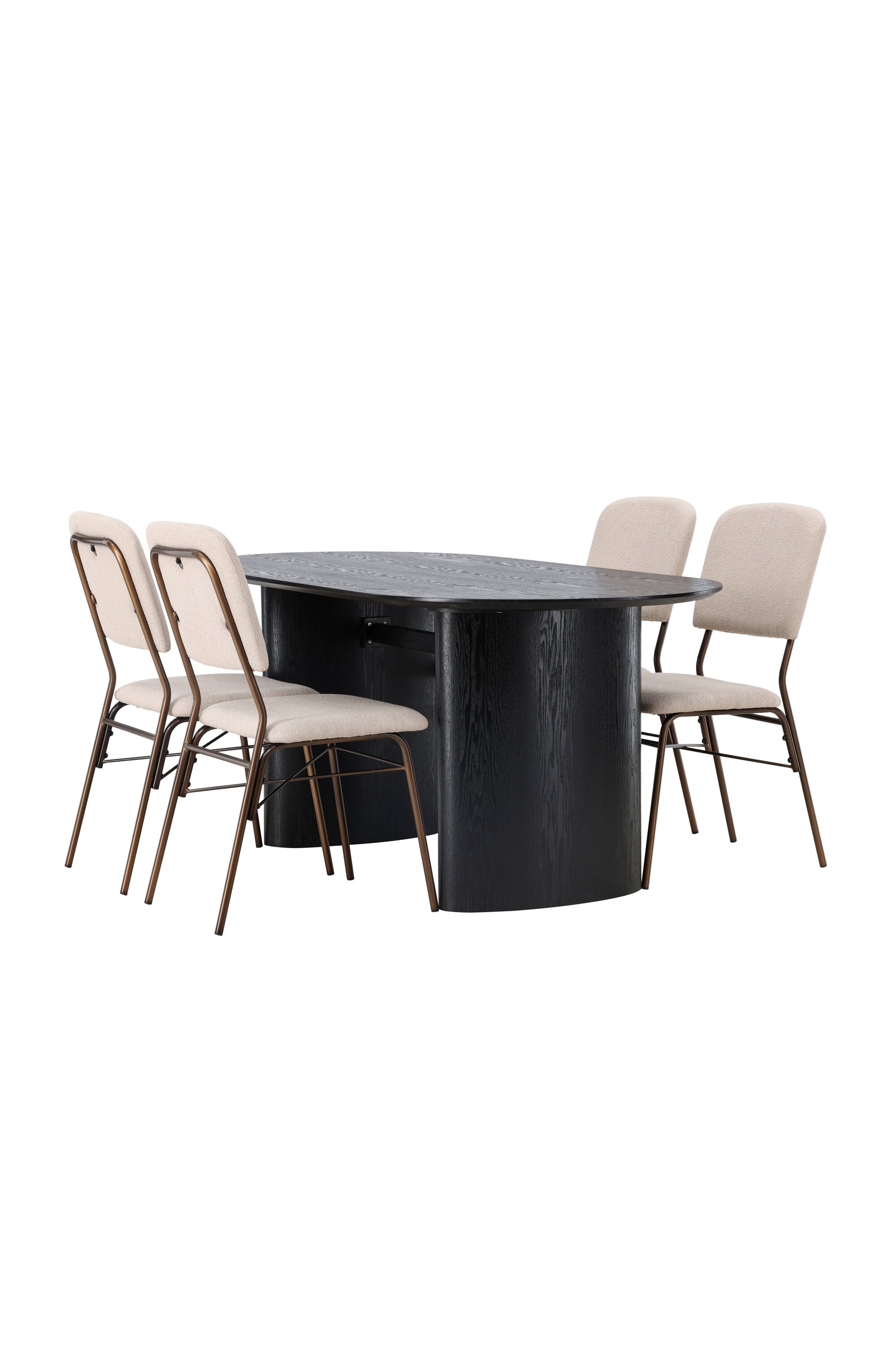Isolde Esszimmerset + Seda 180cm/4St. in Beige, Braun präsentiert im Onlineshop von KAQTU Design AG. Esszimmerset ist von Venture Home