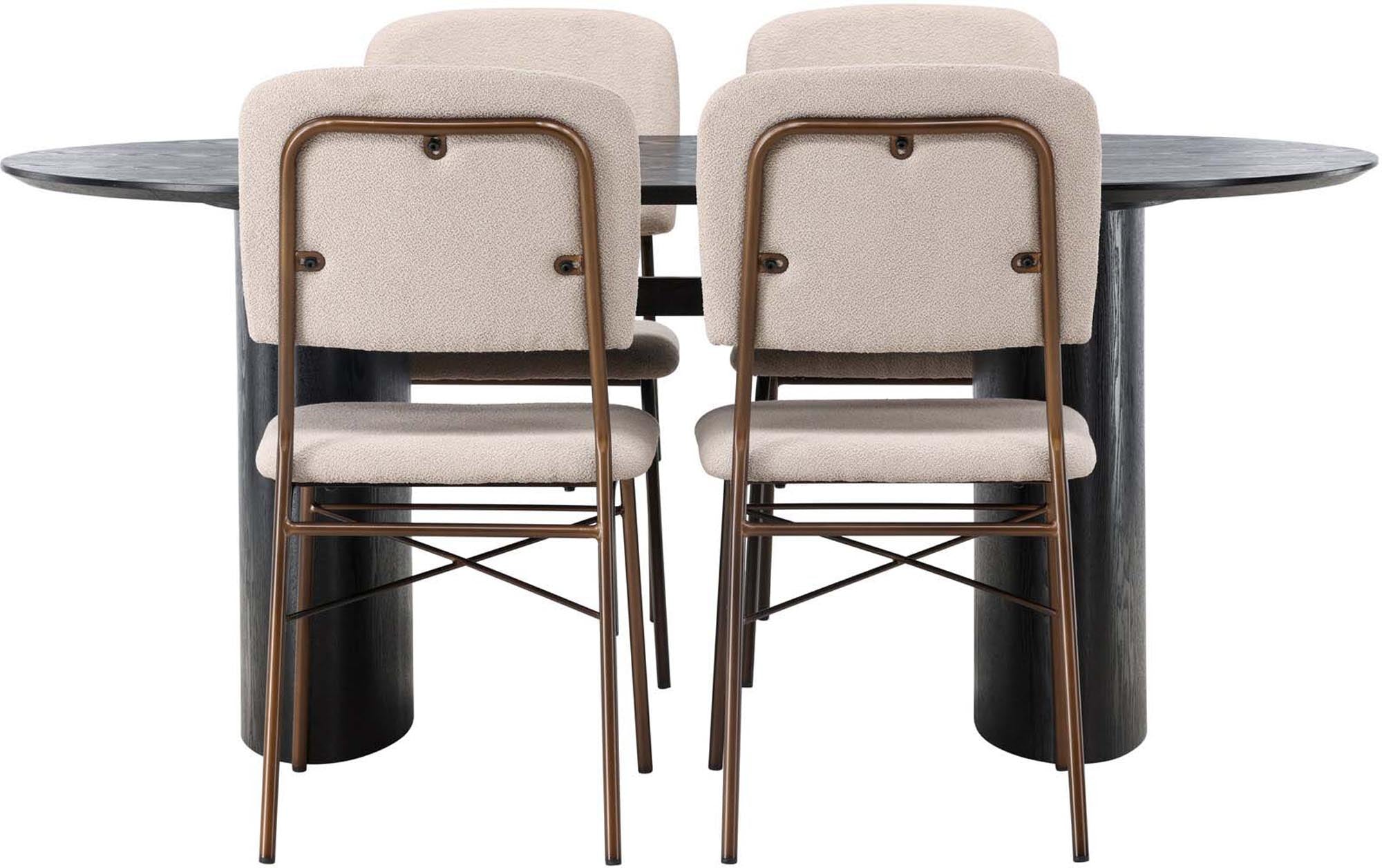 Elegantes Isolde Esszimmerset mit Seda Stühlen, 180cm, 4-teilig.