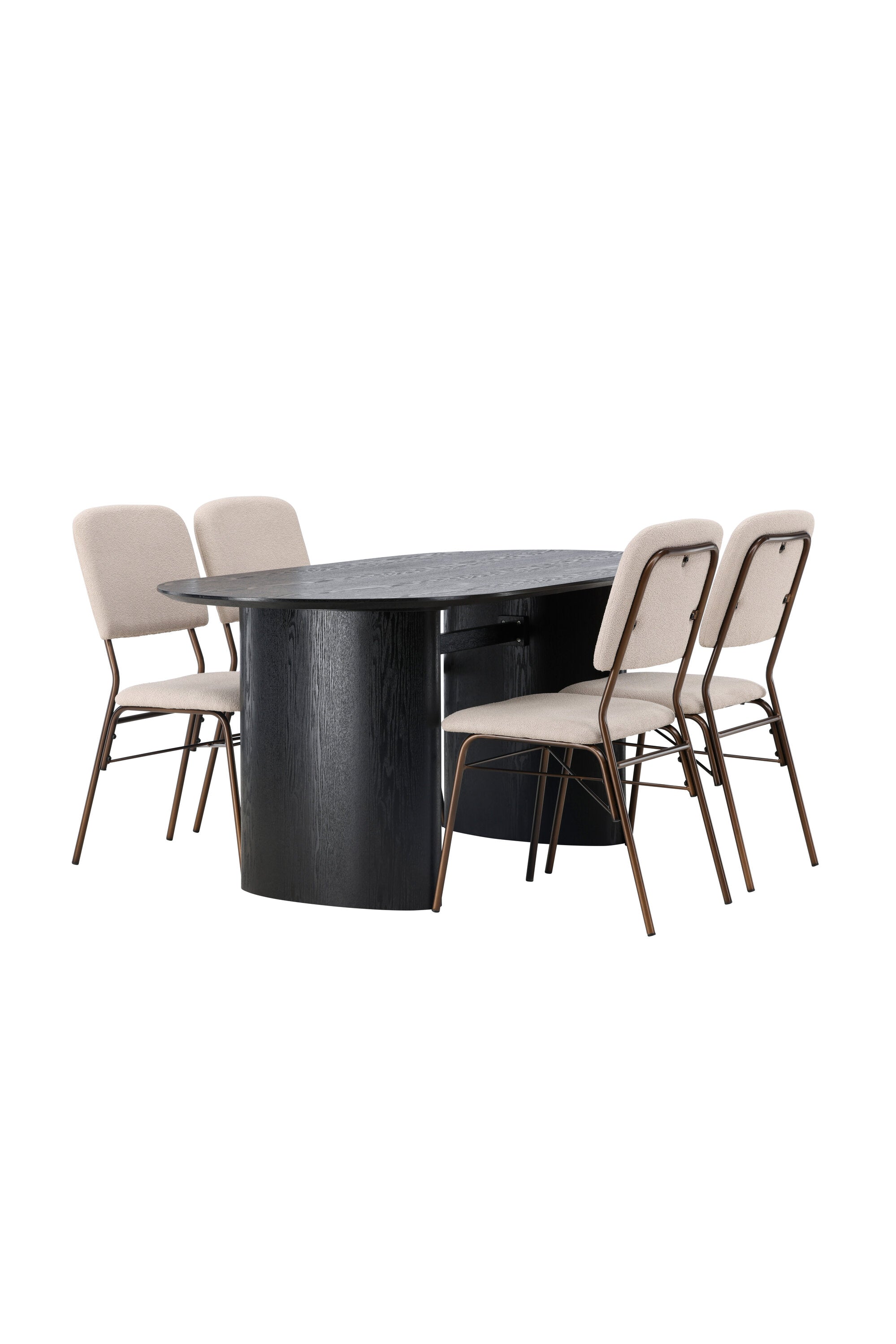 Isolde Esszimmerset + Seda 180cm/4St. in Beige, Braun präsentiert im Onlineshop von KAQTU Design AG. Esszimmerset ist von Venture Home