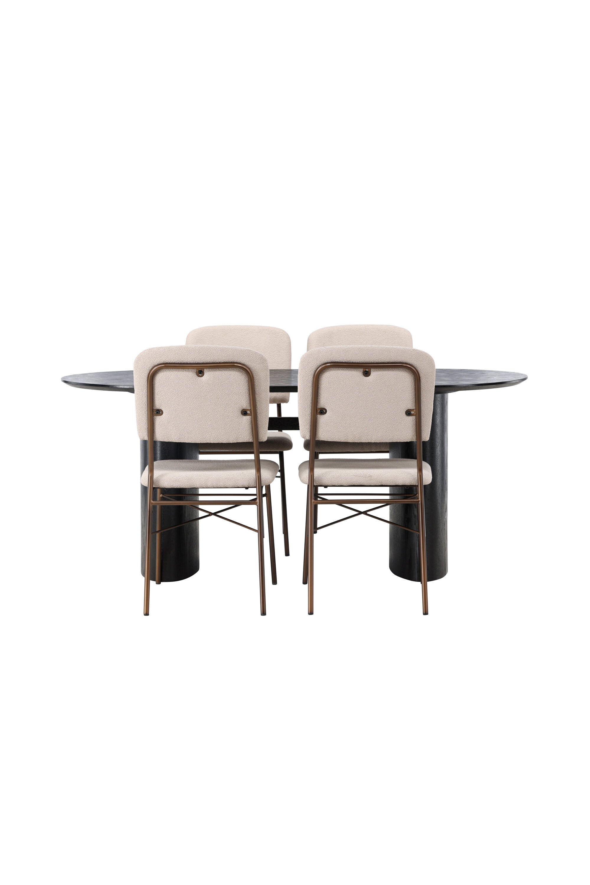 Isolde Esszimmerset + Seda 180cm/4St. in Beige, Braun präsentiert im Onlineshop von KAQTU Design AG. Esszimmerset ist von Venture Home