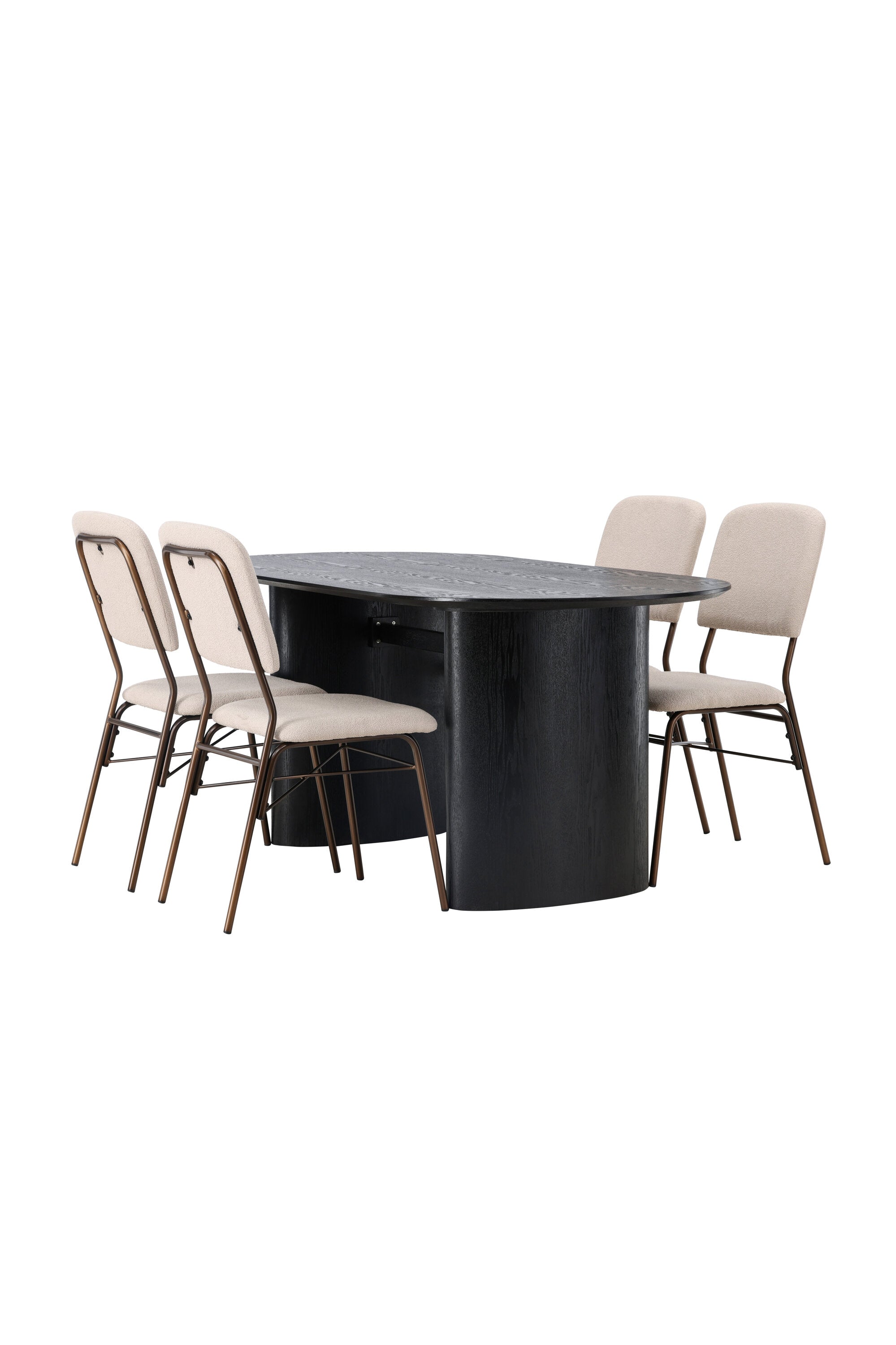 Isolde Esszimmerset + Seda 180cm/4St. in Beige, Braun präsentiert im Onlineshop von KAQTU Design AG. Esszimmerset ist von Venture Home