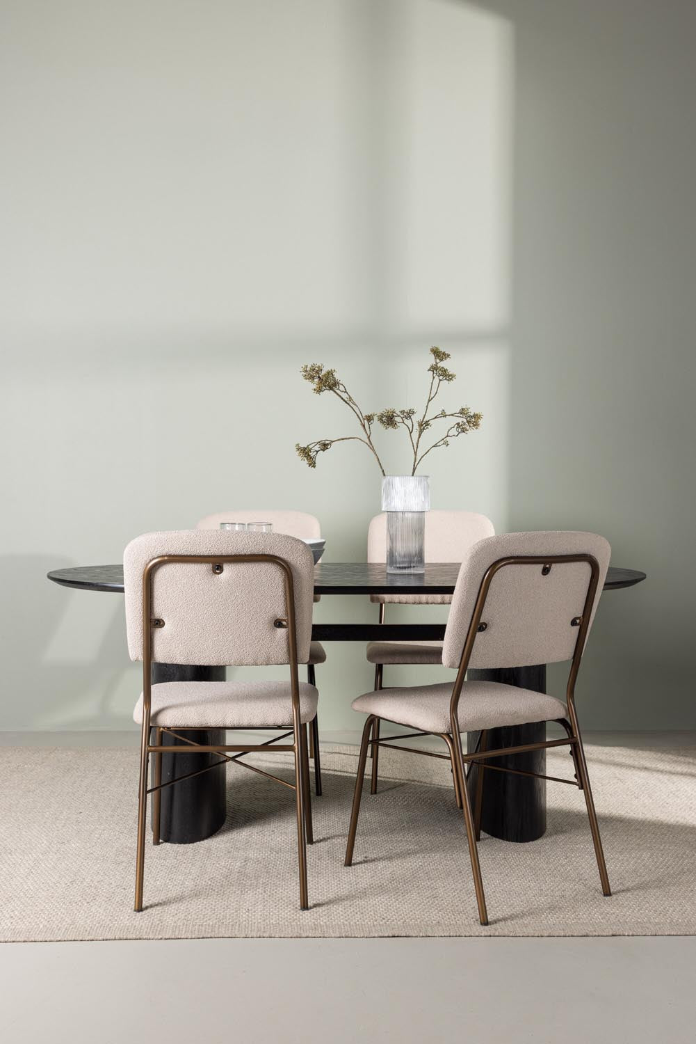 Isolde Esszimmerset + Seda 180cm/4St. in Beige, Braun präsentiert im Onlineshop von KAQTU Design AG. Esszimmerset ist von Venture Home