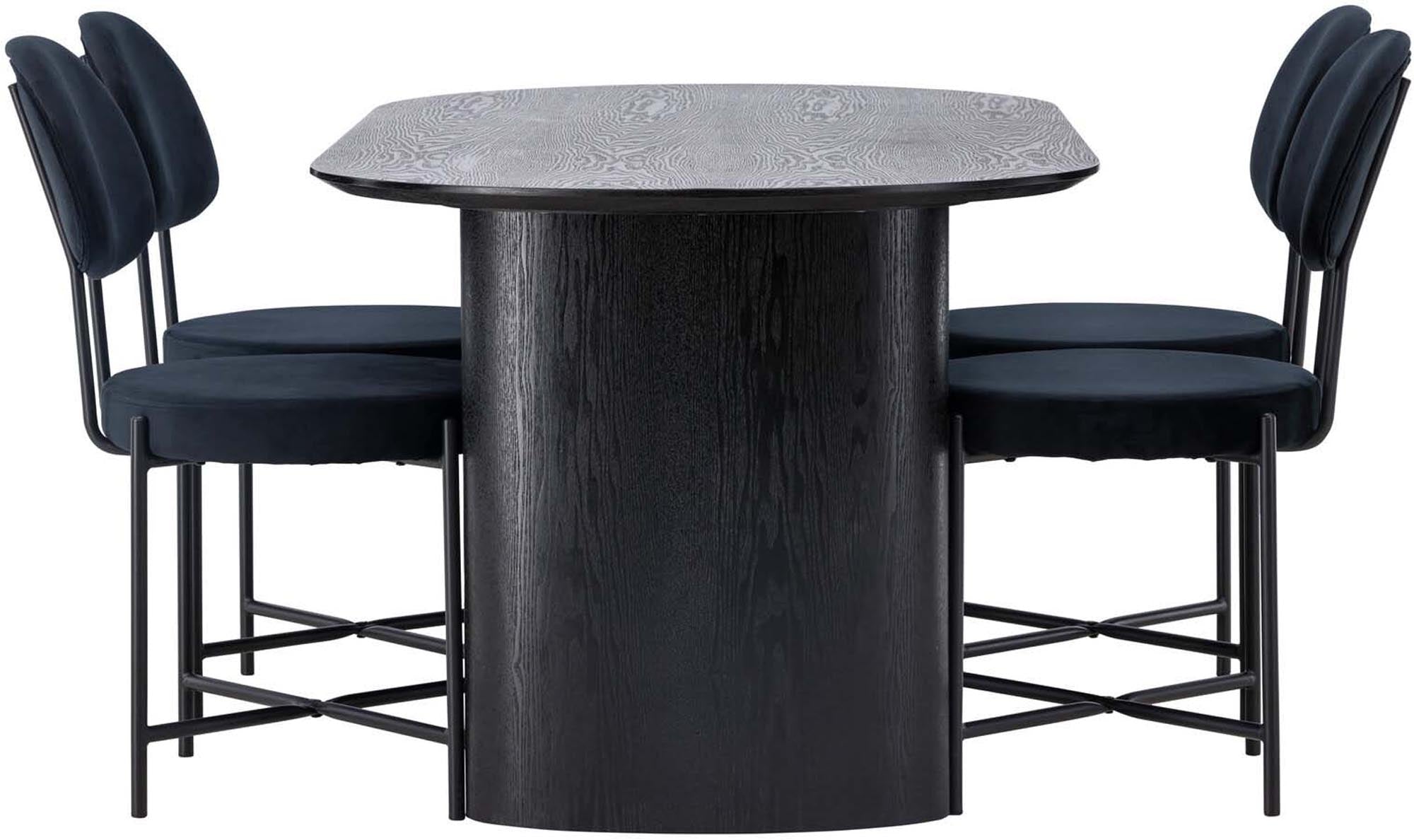 Modernes Isolde Esszimmerset mit 180 cm Tisch und 4 Stühlen. Ideal für gesellige Abende und stilvolle Einrichtung. Hochwertige Materialien für Langlebigkeit.