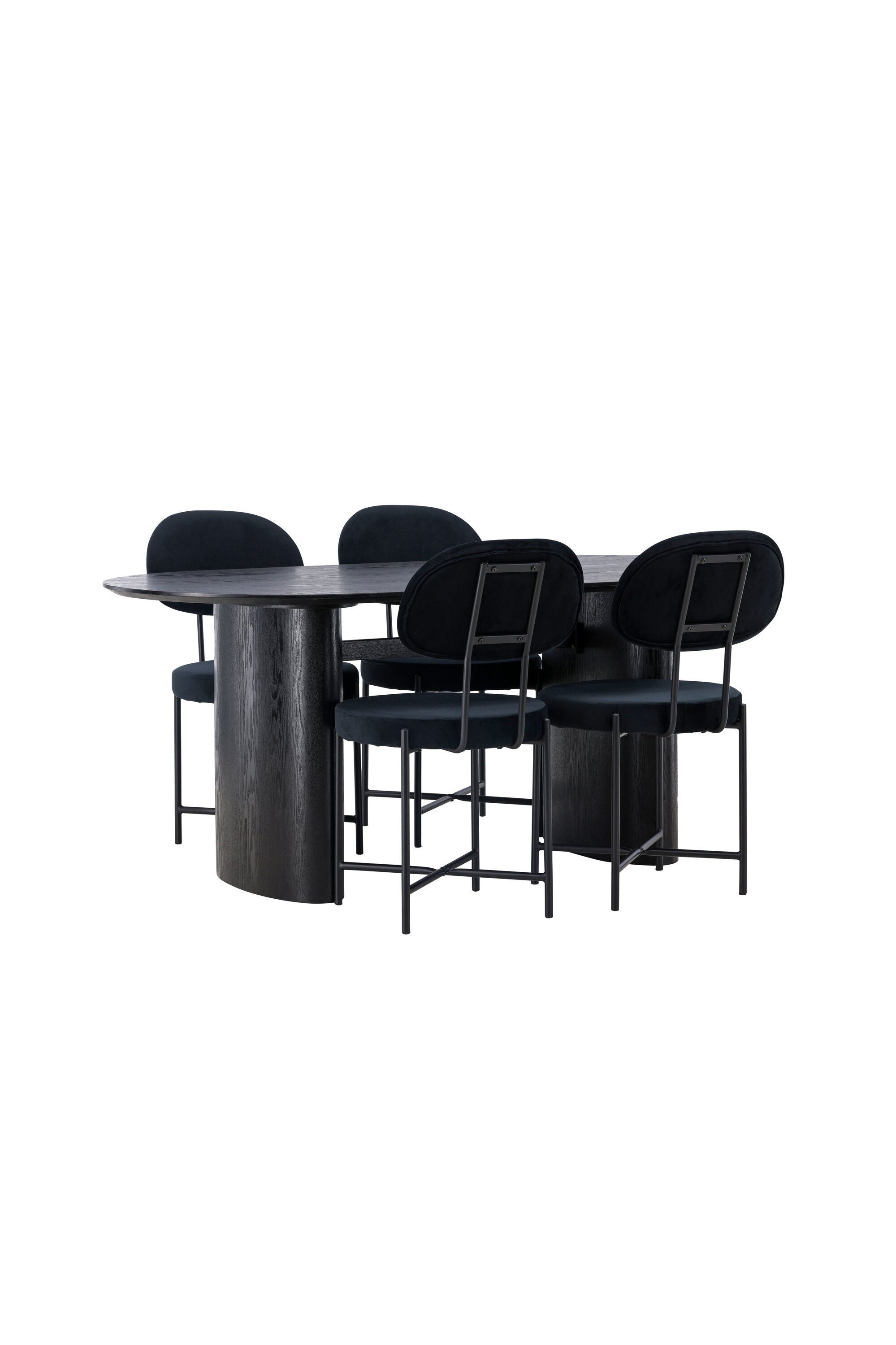 Isolde Esszimmerset + Stella 180cm/4St. in Schwarz präsentiert im Onlineshop von KAQTU Design AG. Esszimmerset ist von Venture Home