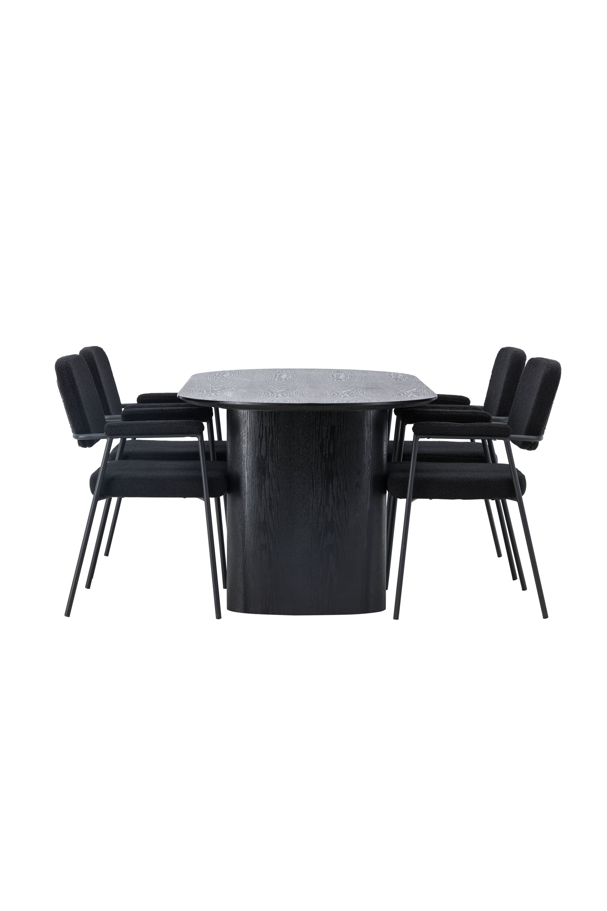 Isolde Esszimmerset + Yesterday 180cm/4St. in Schwarz präsentiert im Onlineshop von KAQTU Design AG. Esszimmerset ist von Venture Home