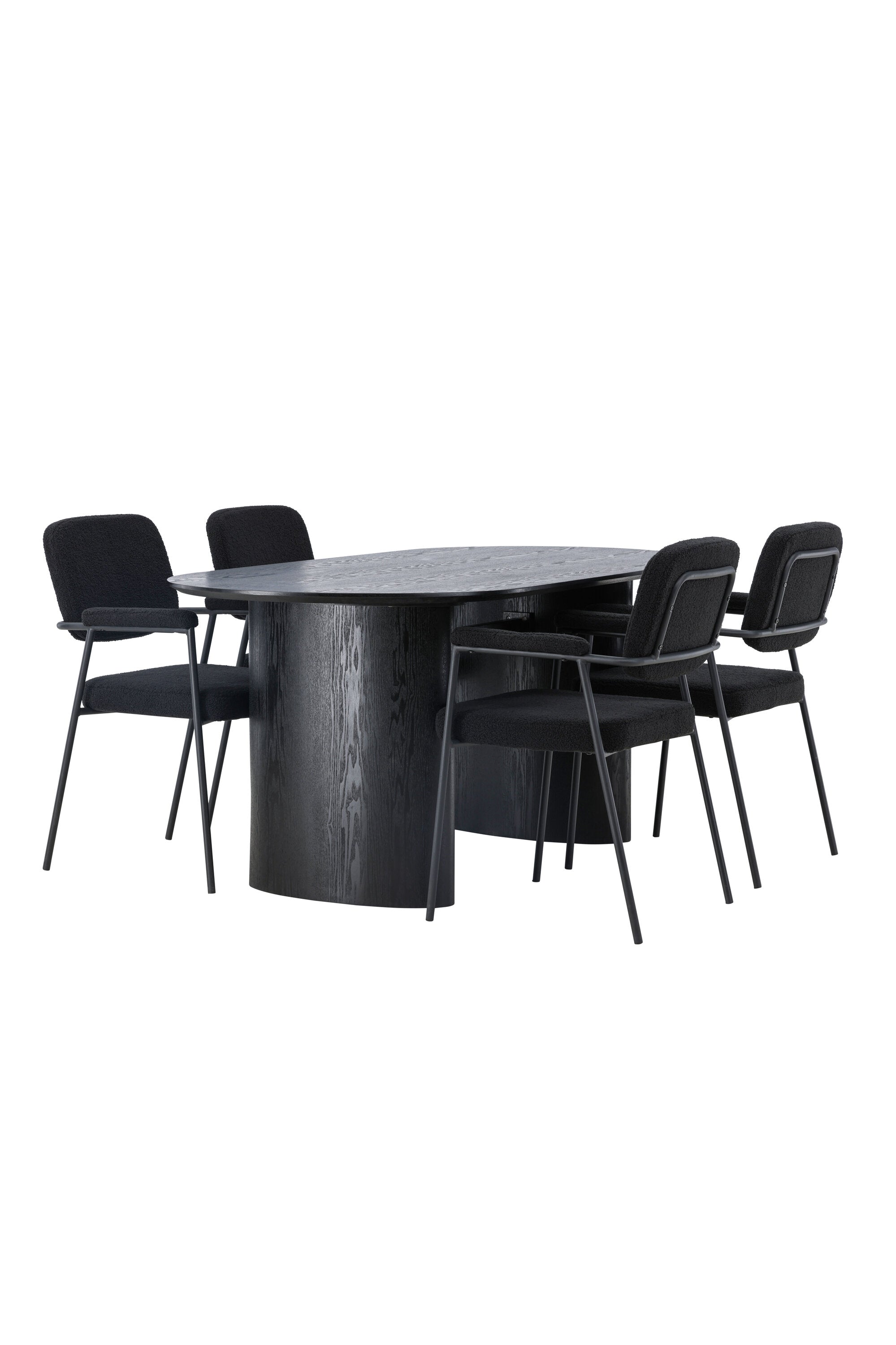 Isolde Esszimmerset + Yesterday 180cm/4St. in Schwarz präsentiert im Onlineshop von KAQTU Design AG. Esszimmerset ist von Venture Home