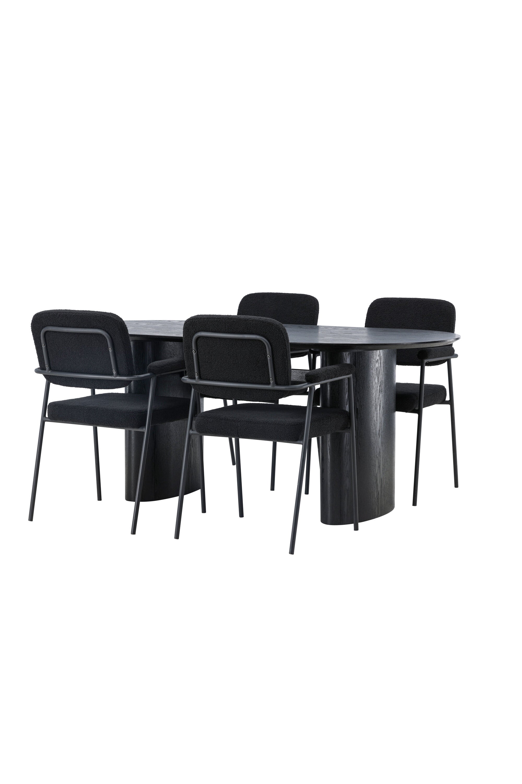 Isolde Esszimmerset + Yesterday 180cm/4St. in Schwarz präsentiert im Onlineshop von KAQTU Design AG. Esszimmerset ist von Venture Home
